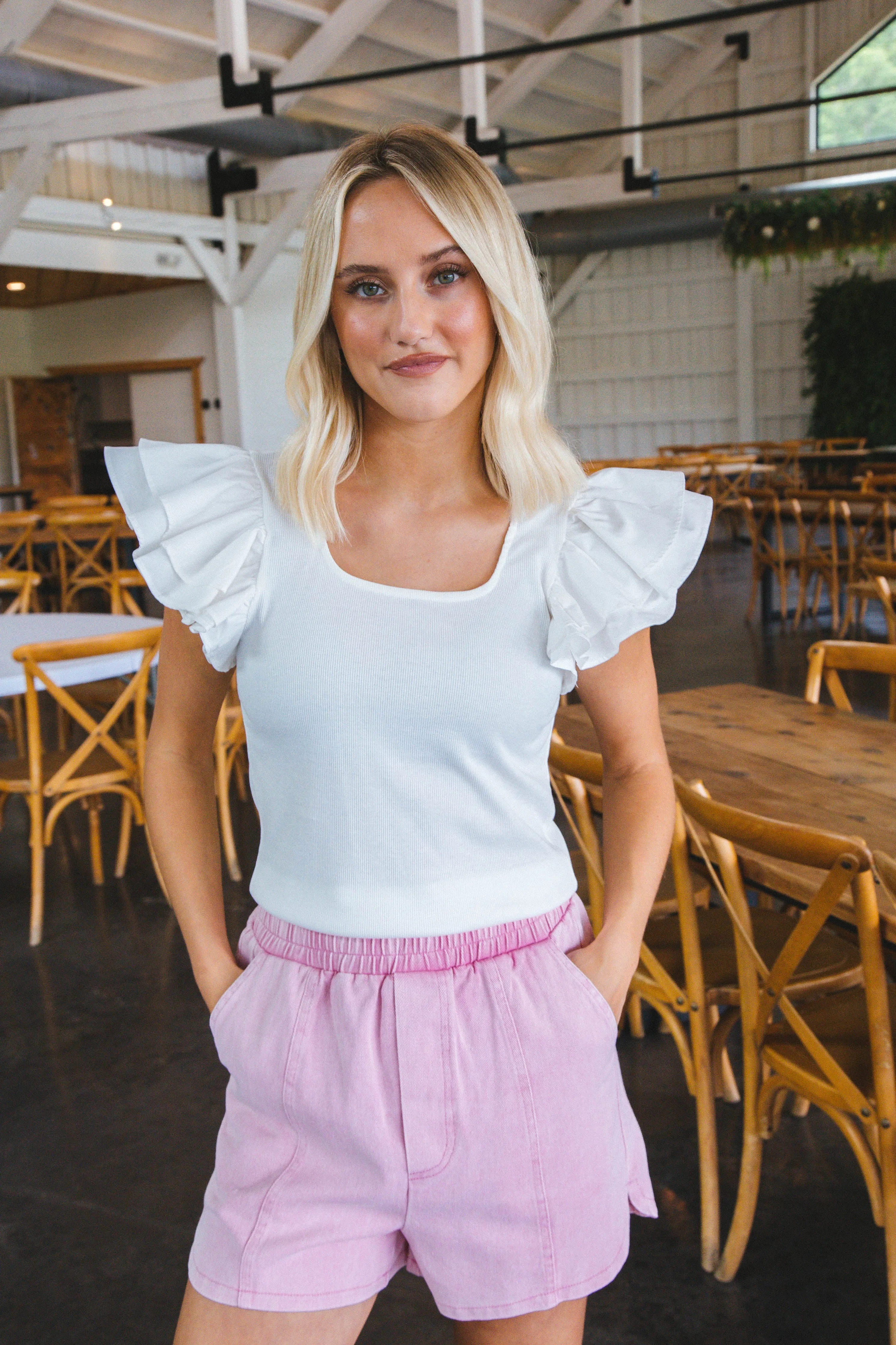 Maeve Rib Knit Top, Off White sold by North & Main Clothing Company product image thumbnail 2