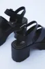 Adalyn Chunky Sole Heeled Sandal, Black PU sold by North & Main Clothing Company