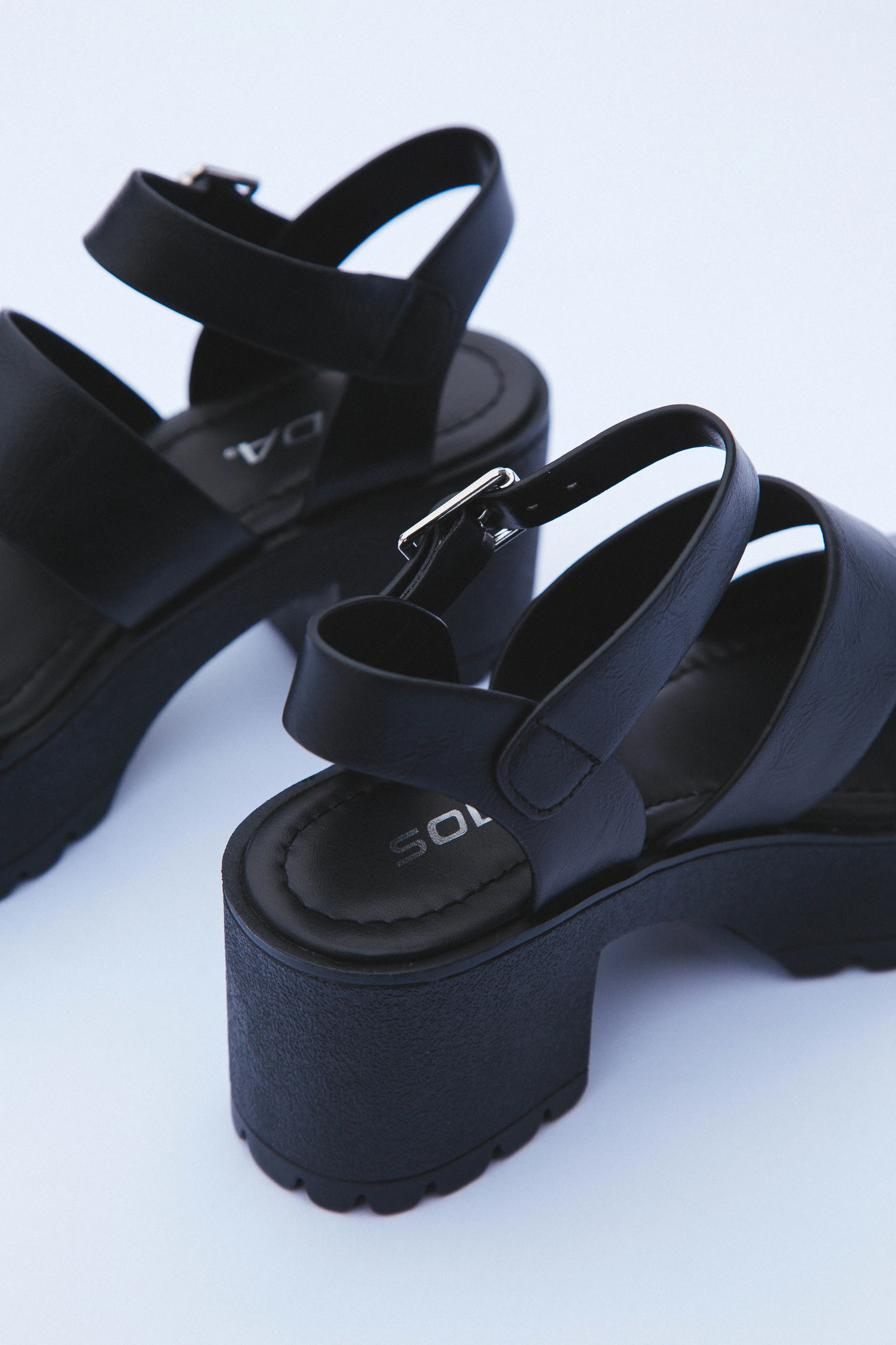 Adalyn Chunky Sole Heeled Sandal, Black PU sold by North & Main Clothing Company product image thumbnail 2