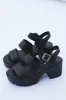 Adalyn Chunky Sole Heeled Sandal, Black PU sold by North & Main Clothing Company