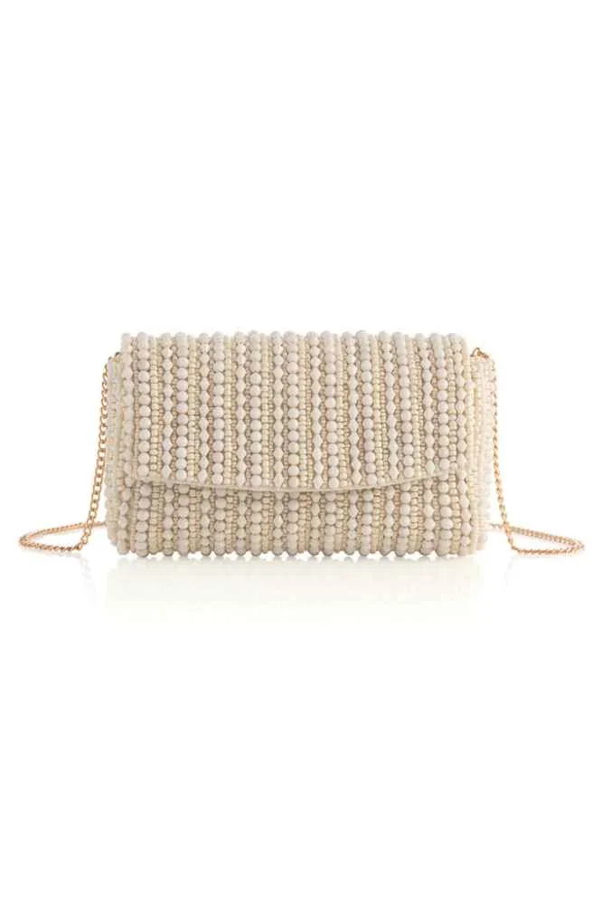 Danny Beaded Clutch, White sold by North & Main Clothing Company product image thumbnail 2
