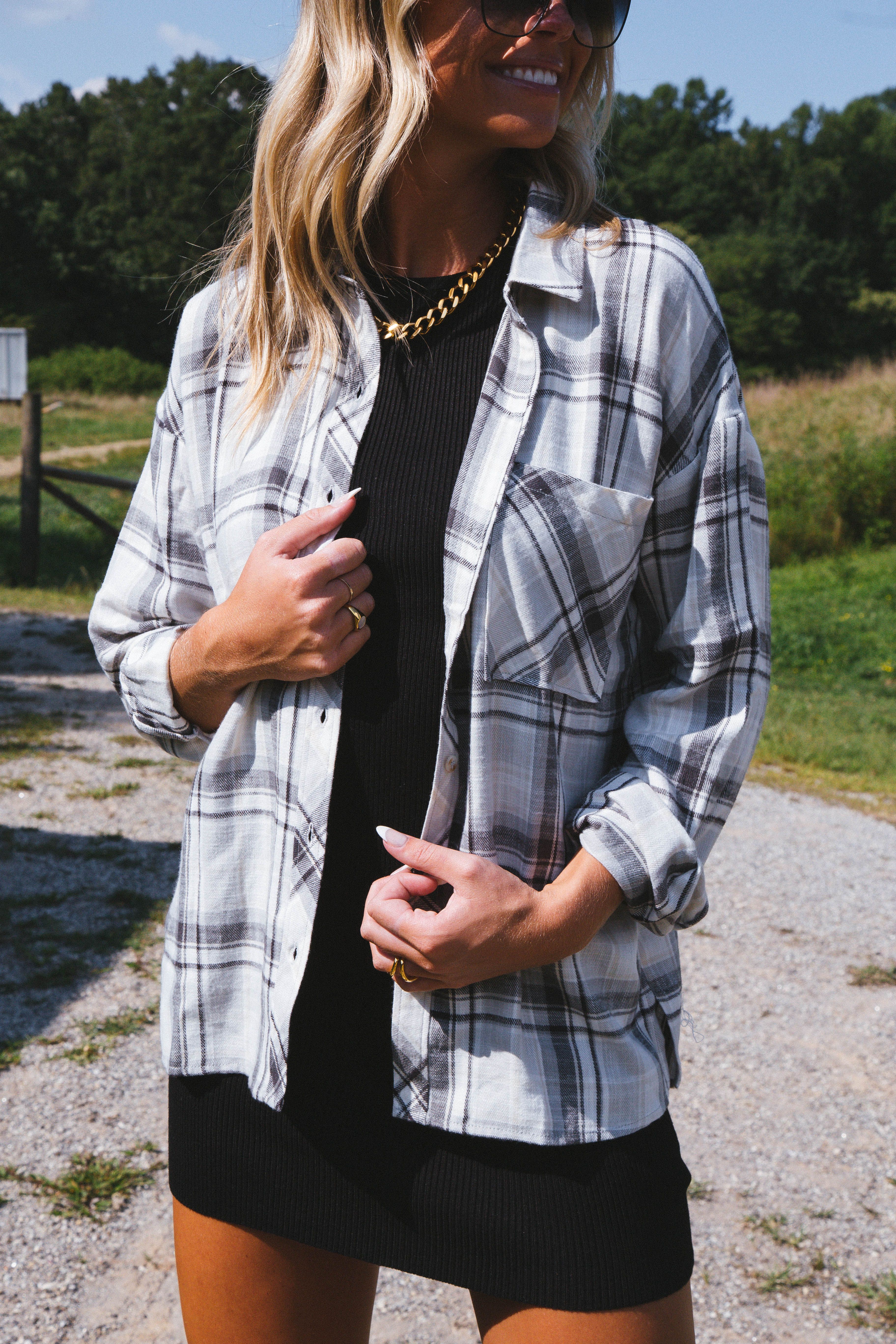 Stay Fresh Plaid Flannel, Grey sold by North & Main Clothing Company product image thumbnail 10