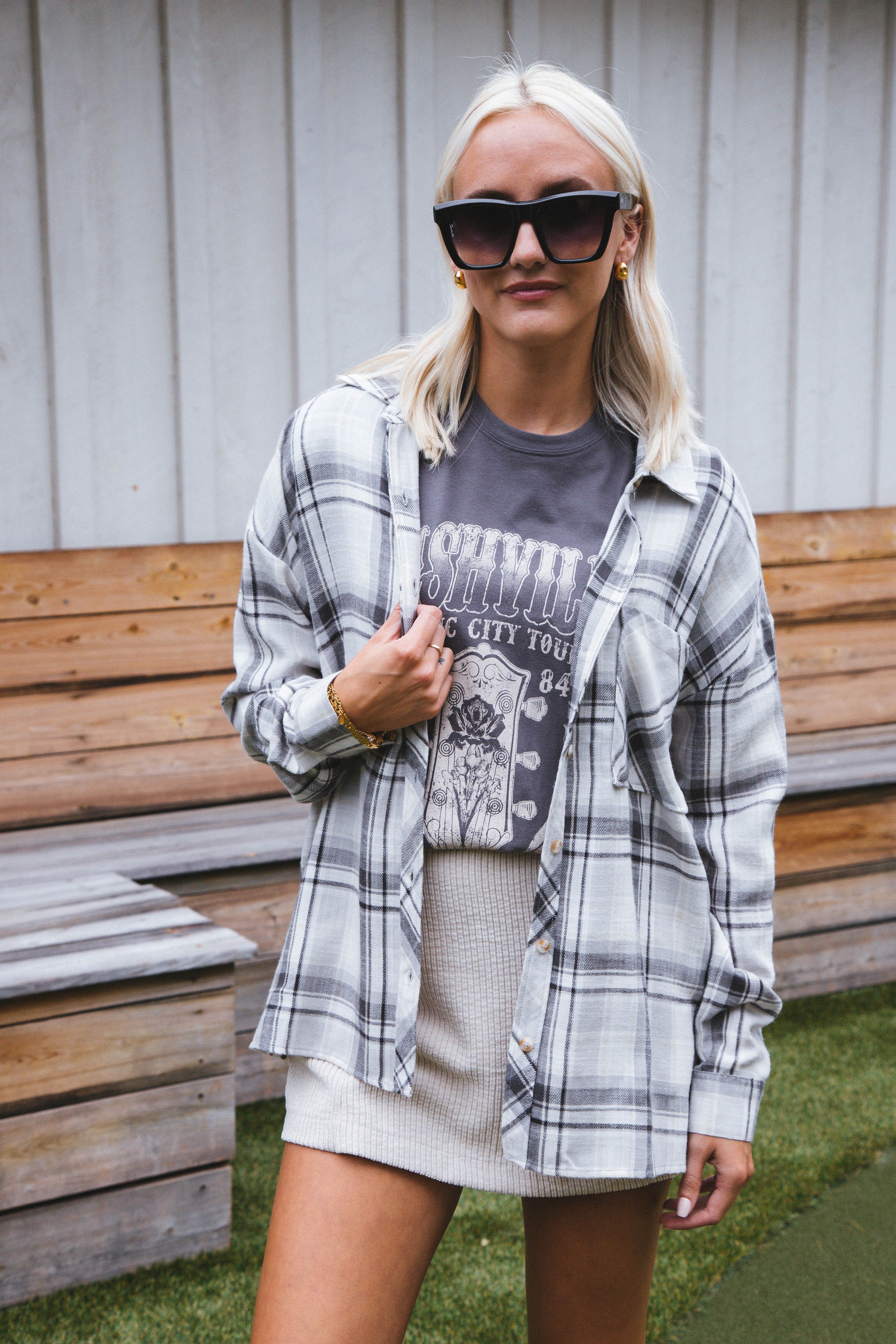 Stay Fresh Plaid Flannel, Grey sold by North & Main Clothing Company product image thumbnail 16