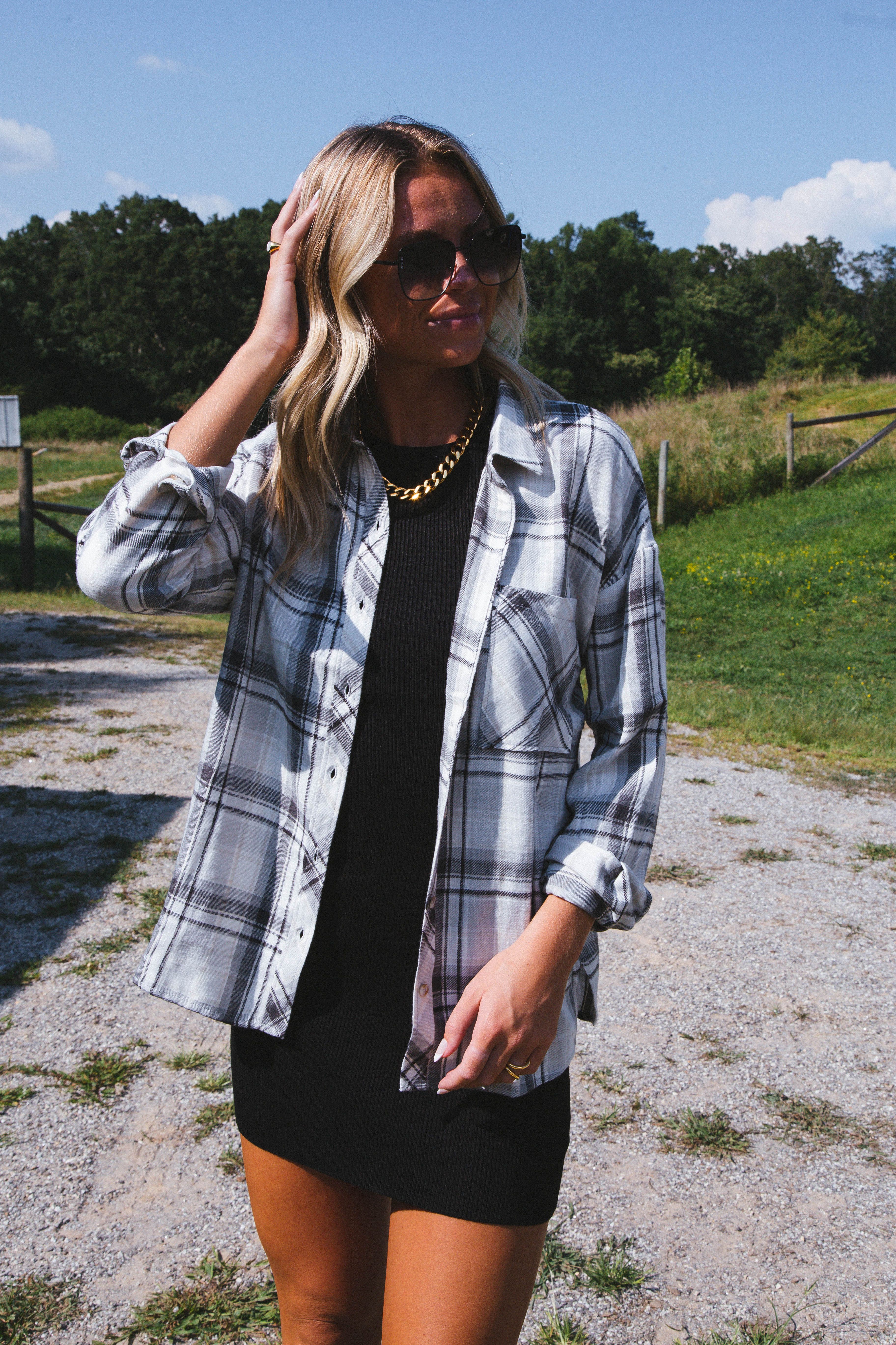 Stay Fresh Plaid Flannel, Grey sold by North & Main Clothing Company product image thumbnail 13