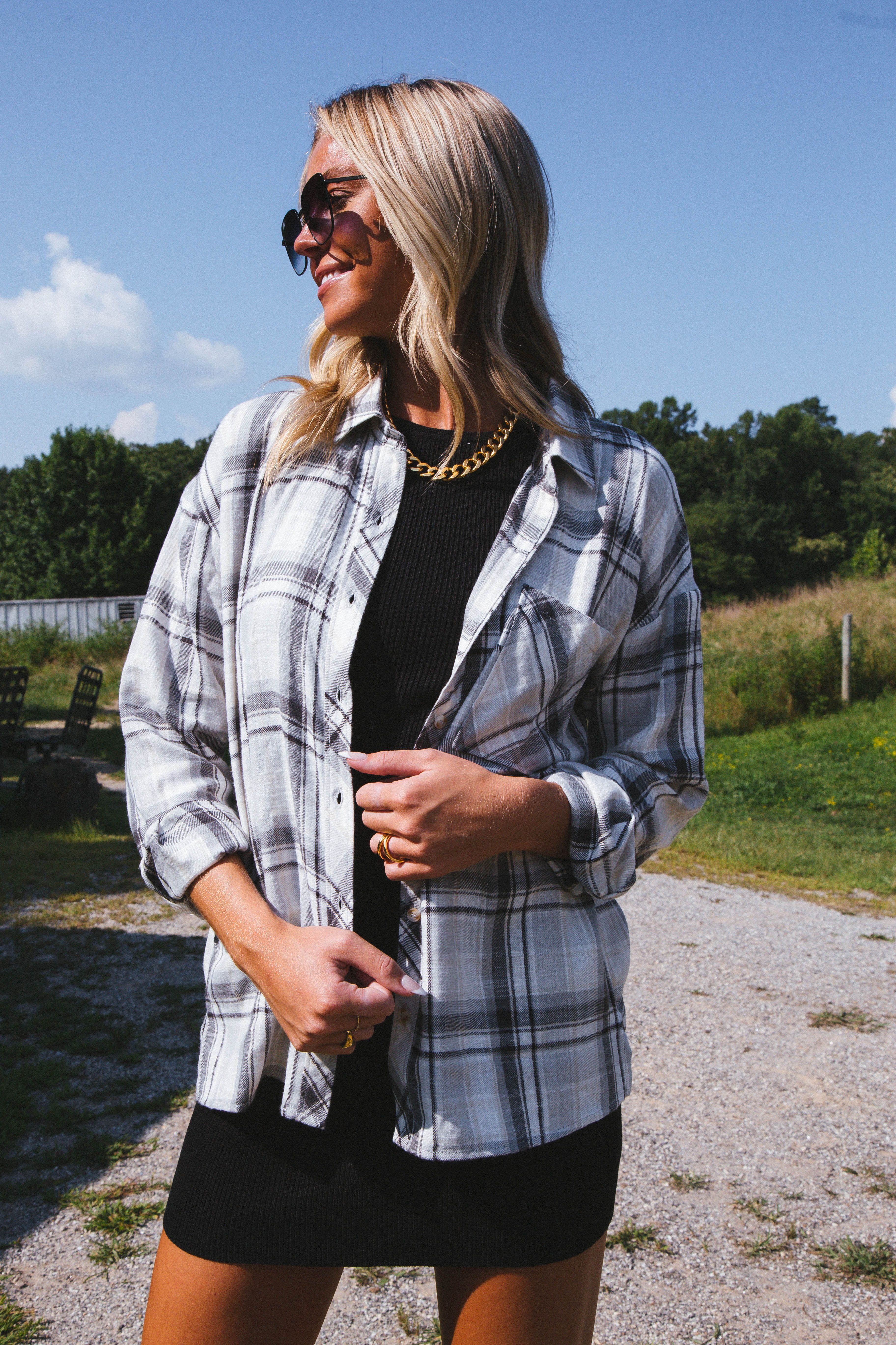 Stay Fresh Plaid Flannel, Grey sold by North & Main Clothing Company product image thumbnail 9