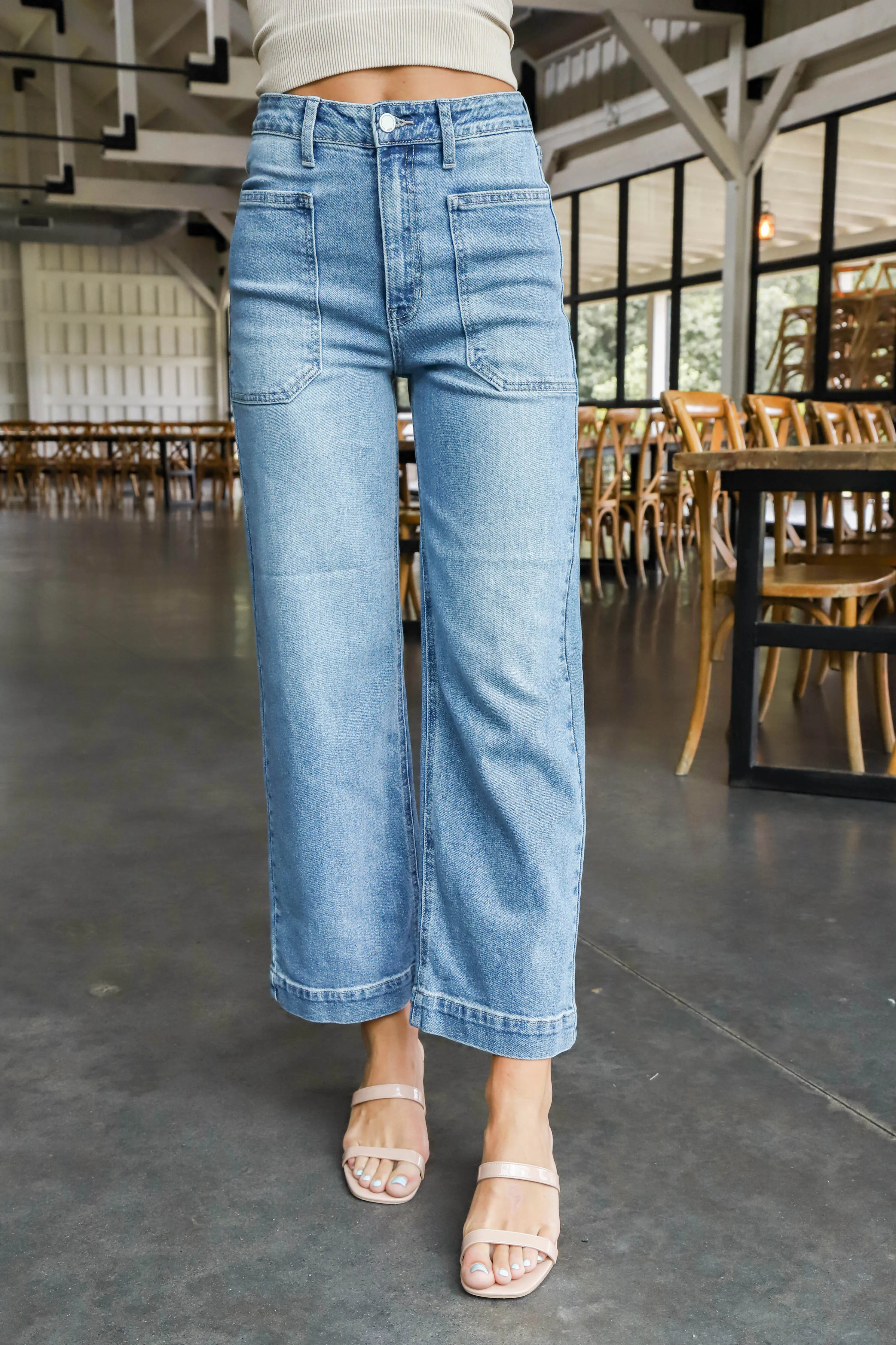 Dinah Denim Utility Jeans, Medium Denim sold by North & Main Clothing Company