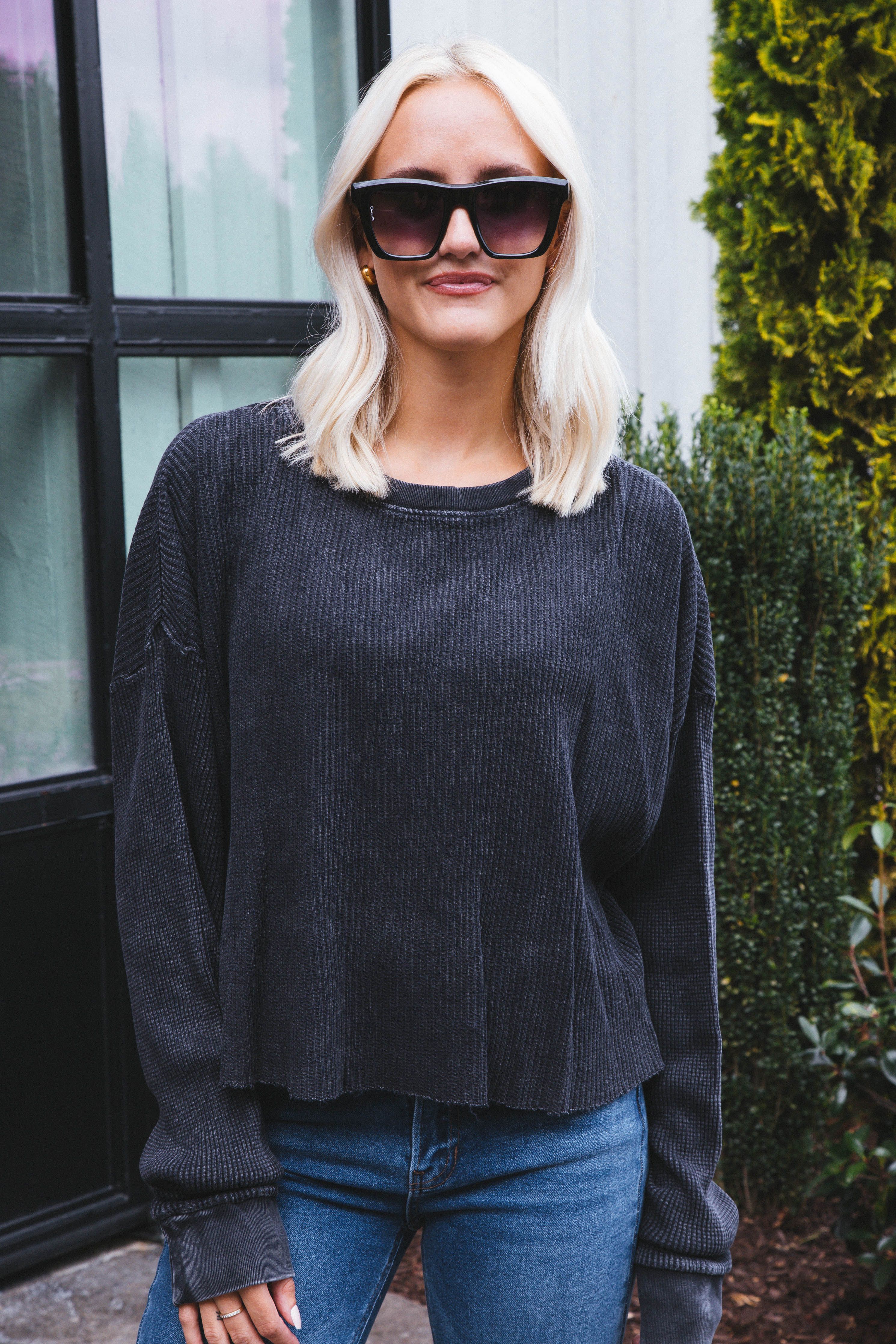 Katmai Drop Shoulder Top, Black sold by North & Main Clothing Company product image thumbnail 4