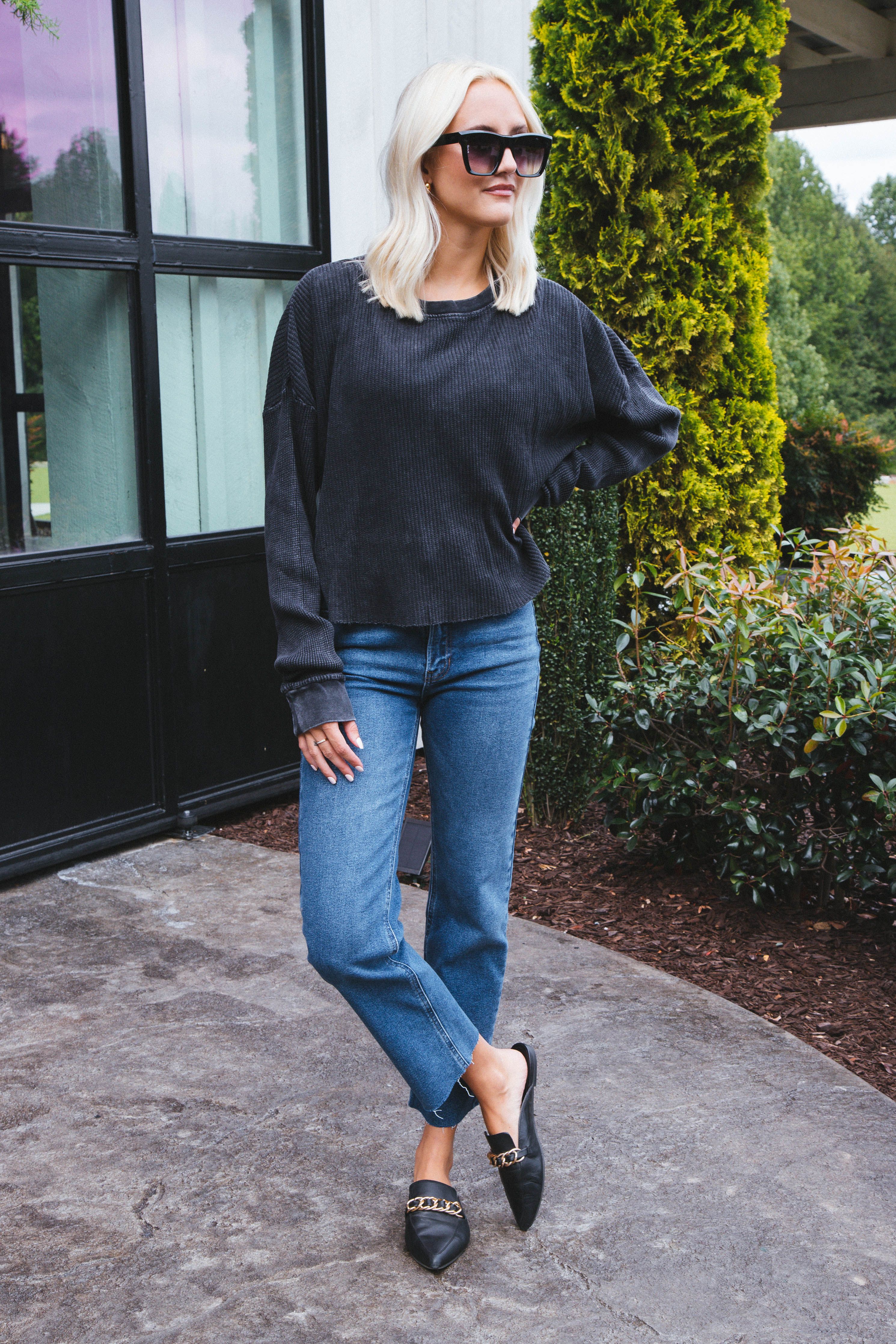 Katmai Drop Shoulder Top, Black sold by North & Main Clothing Company product image thumbnail 2