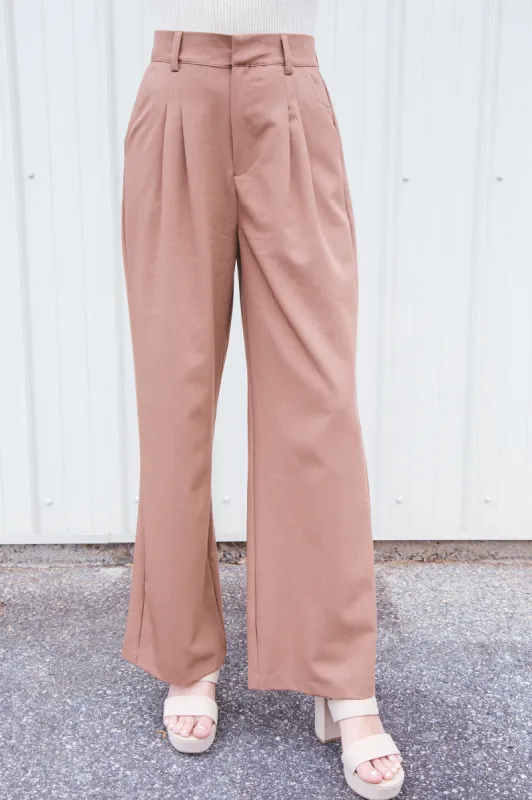 Ryann Wide Leg Pants, Pale Brown made by HYFVE
