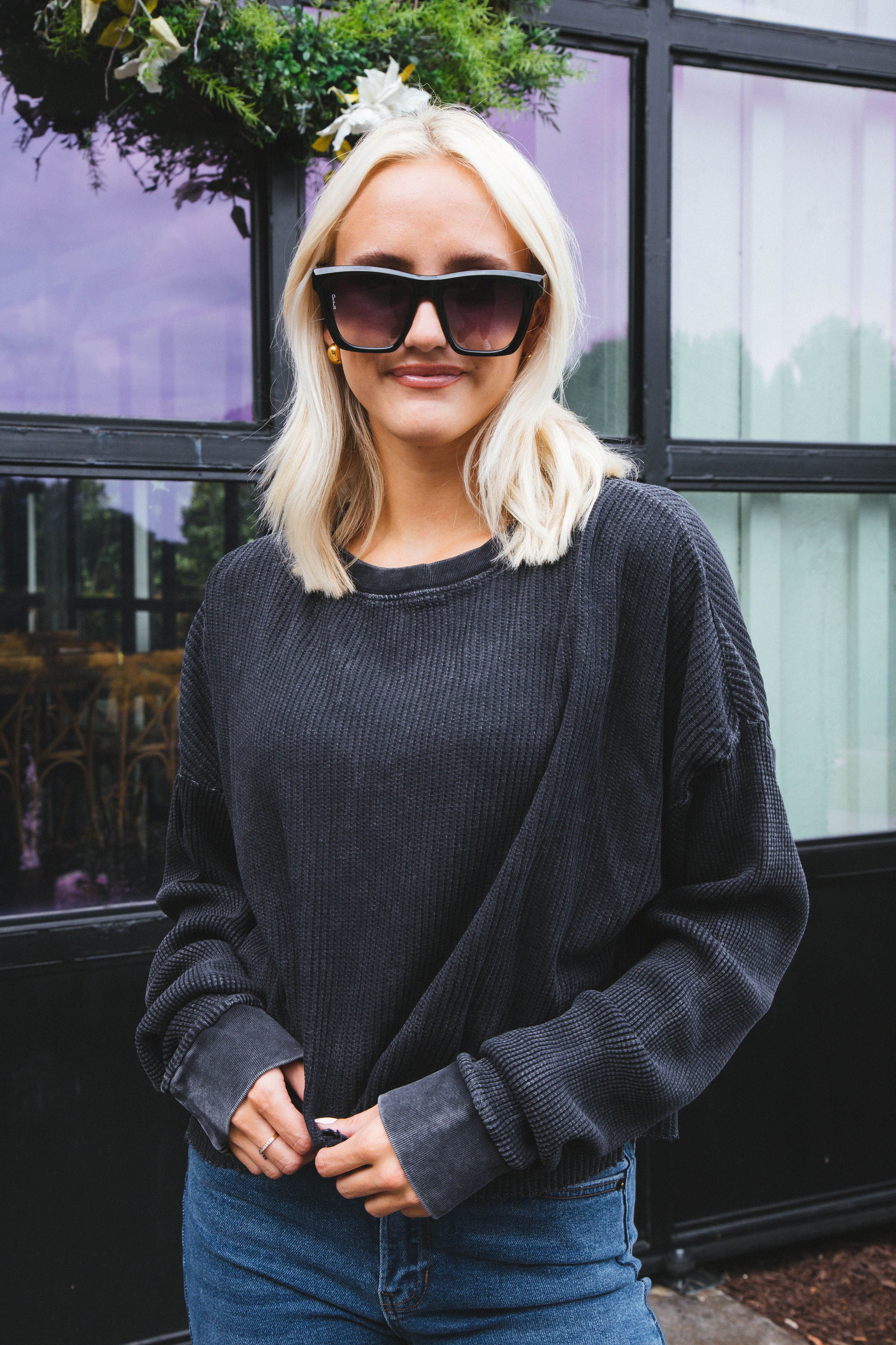 Katmai Drop Shoulder Top, Black sold by North & Main Clothing Company