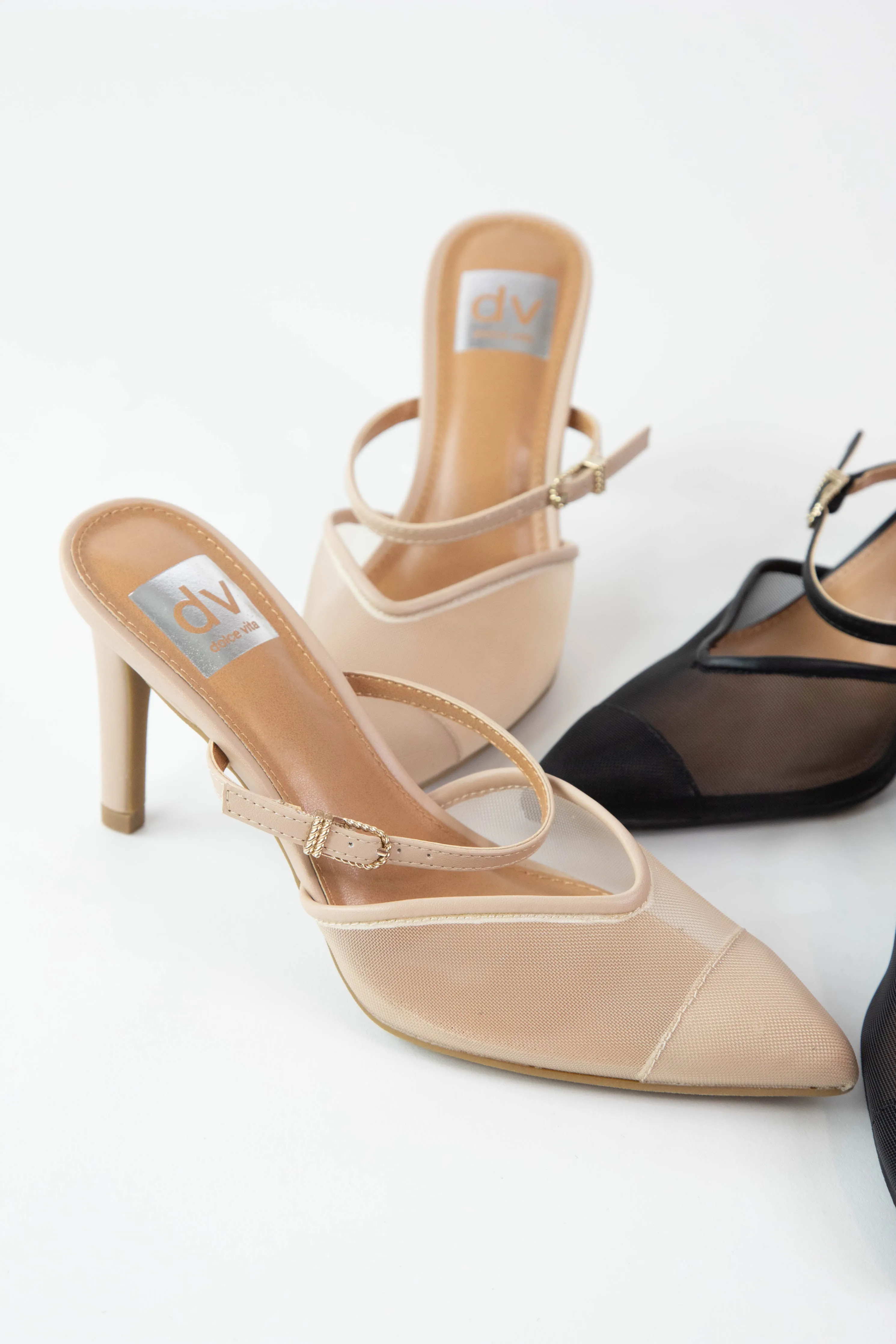 Elegant Mesh Pointed Toe Heel, Black Mesh | DV by Dolce Vita sold by North & Main Clothing Company product image thumbnail 4