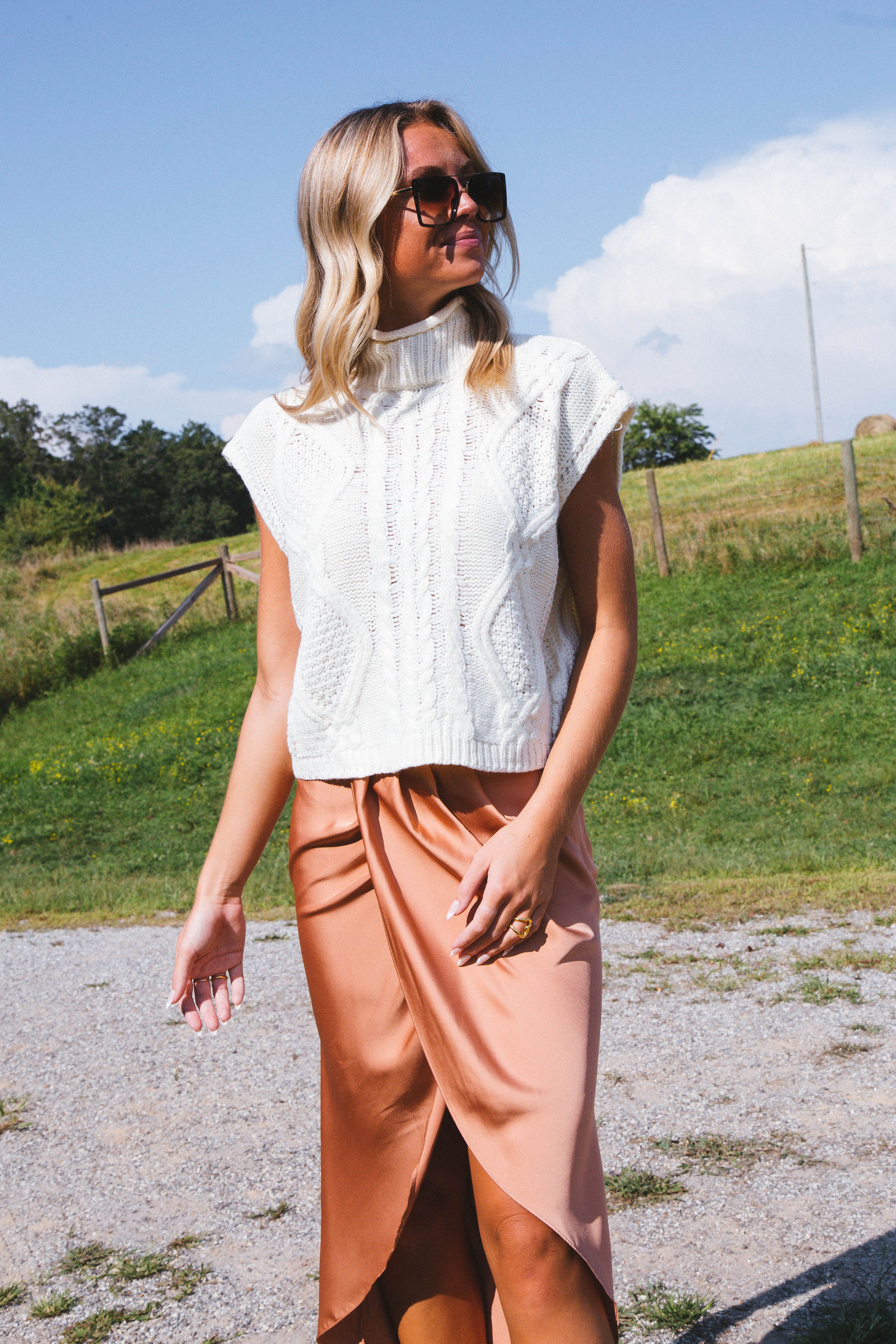 Unmatched Cable Knit Sleeveless Sweater, Cream sold by North & Main Clothing Company product image thumbnail 20