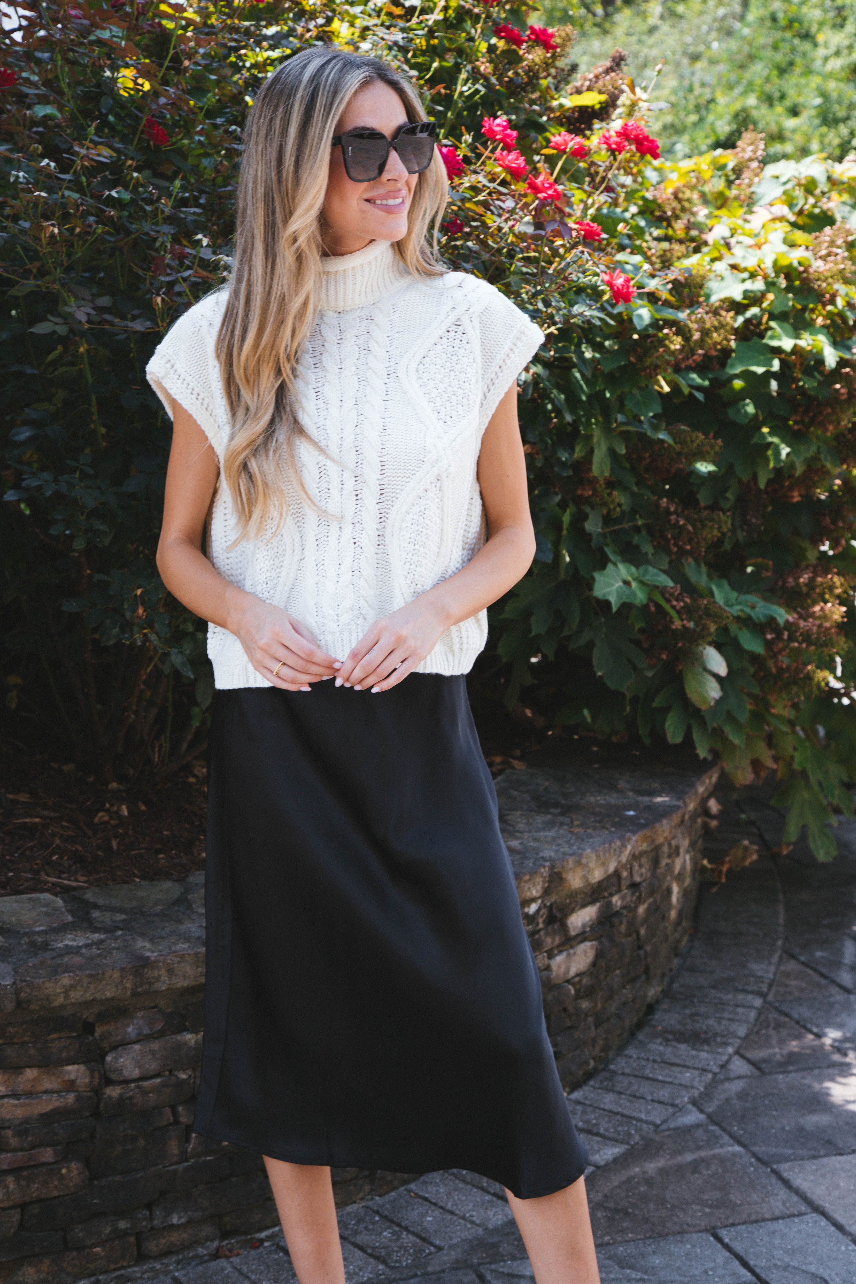 Unmatched Cable Knit Sleeveless Sweater, Cream sold by North & Main Clothing Company product image thumbnail 2