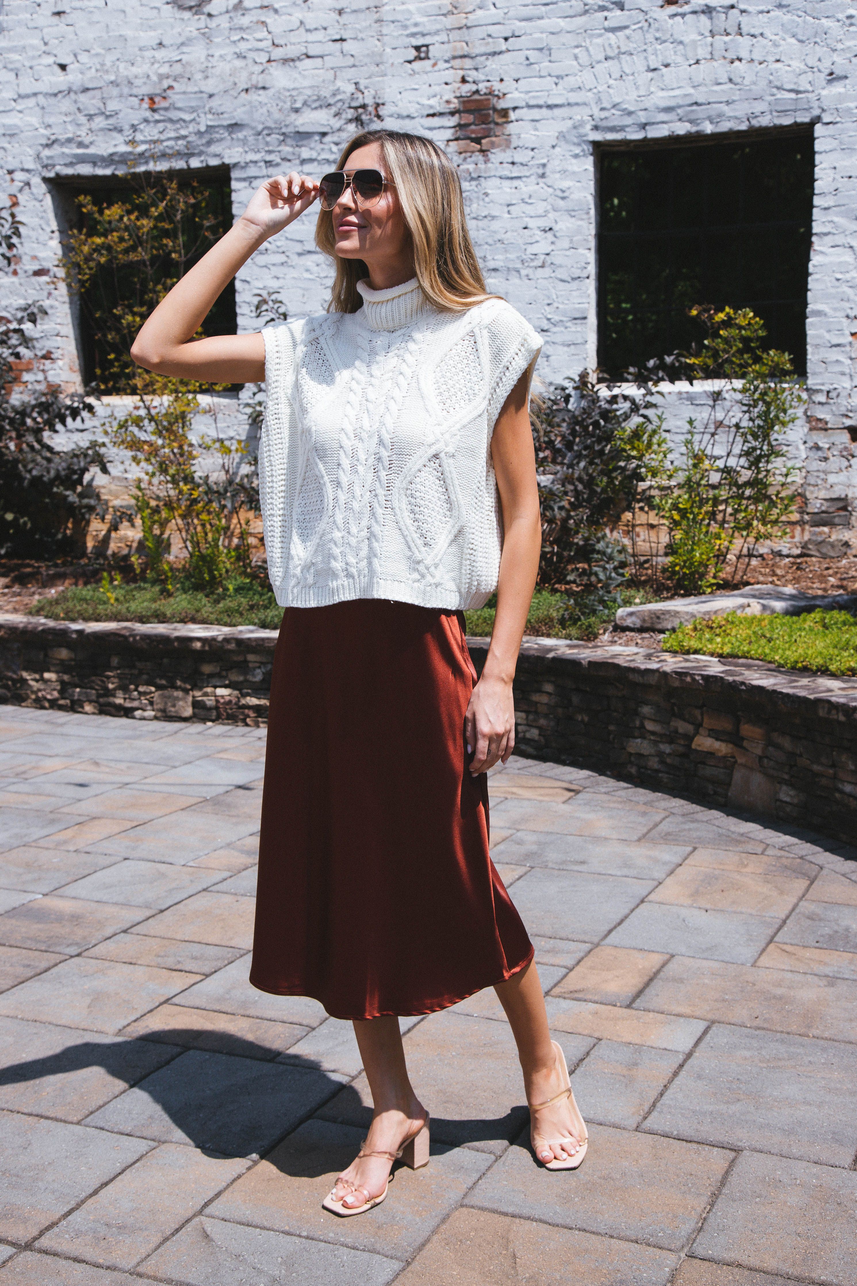 Unmatched Cable Knit Sleeveless Sweater, Cream sold by North & Main Clothing Company product image thumbnail 35