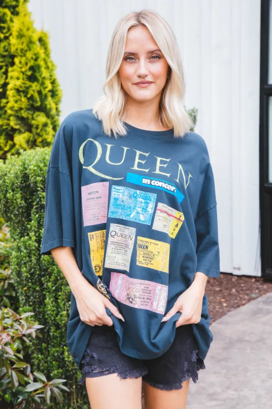 Queen Ticket Collage Tee, Vintage Black | Daydreamer sold by North & Main Clothing Company