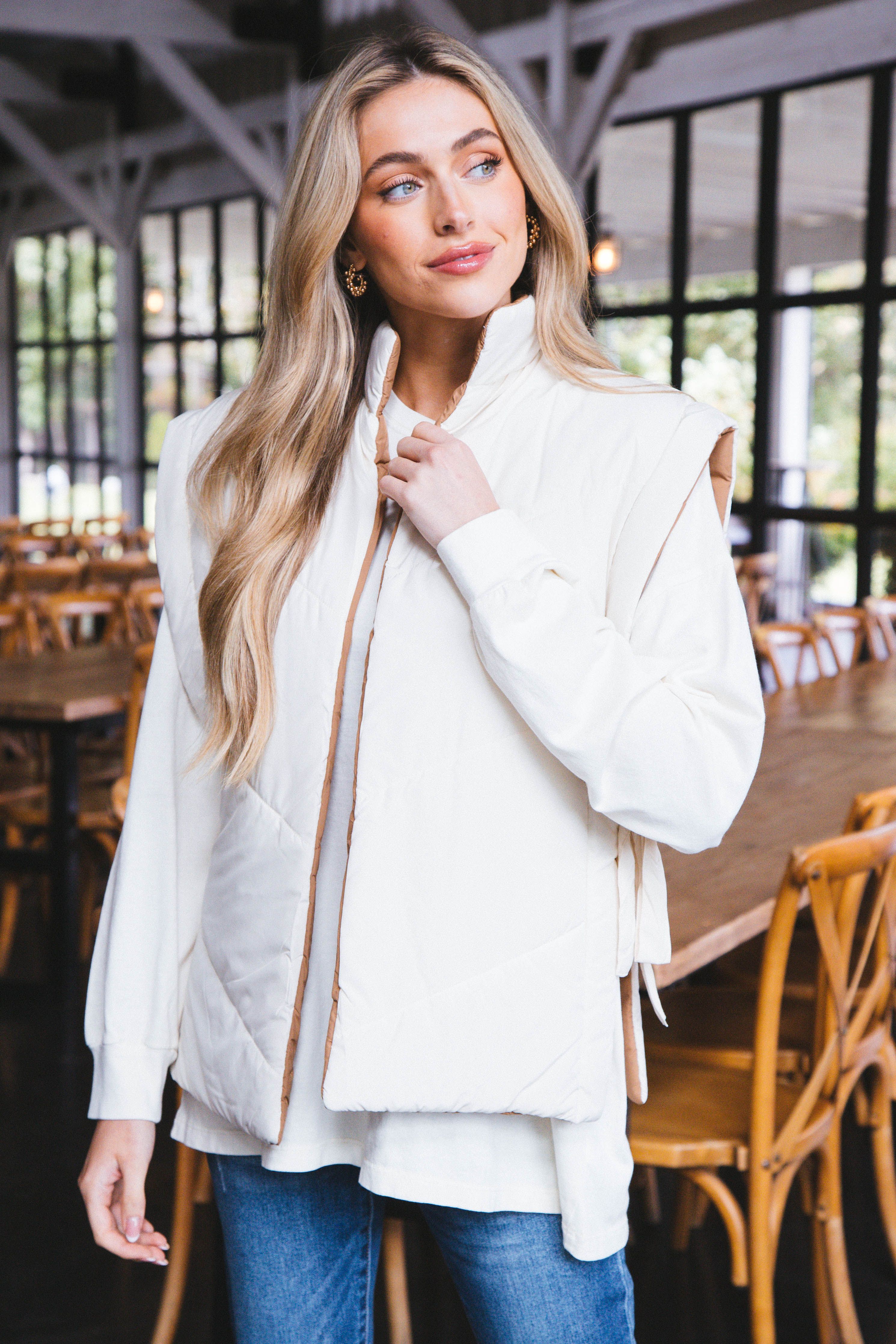 Orla Oversized Tee, Cream sold by North & Main Clothing Company product image thumbnail 2