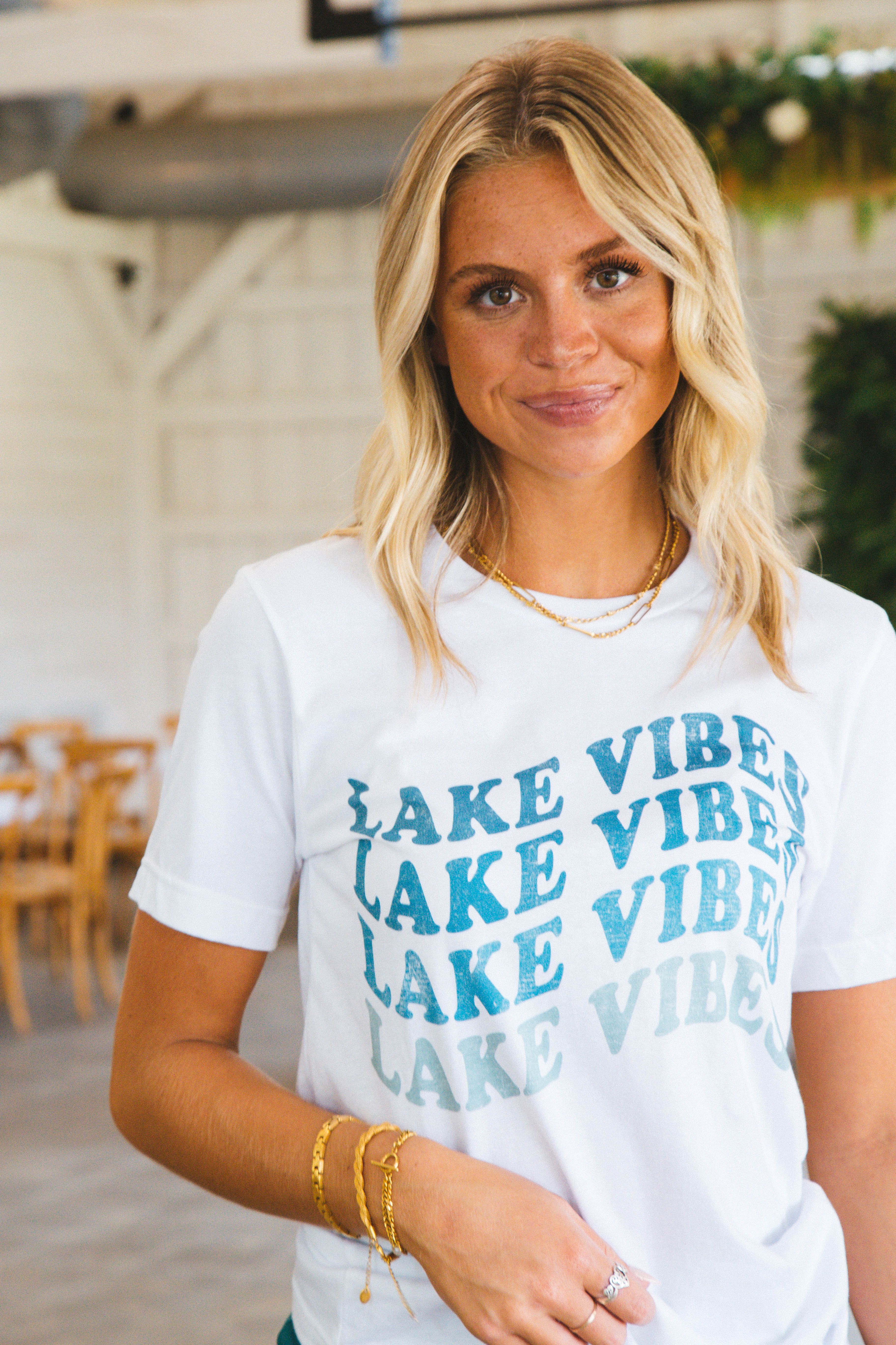 Lake Vibes Graphic Tee, White sold by North & Main Clothing Company product image thumbnail 3