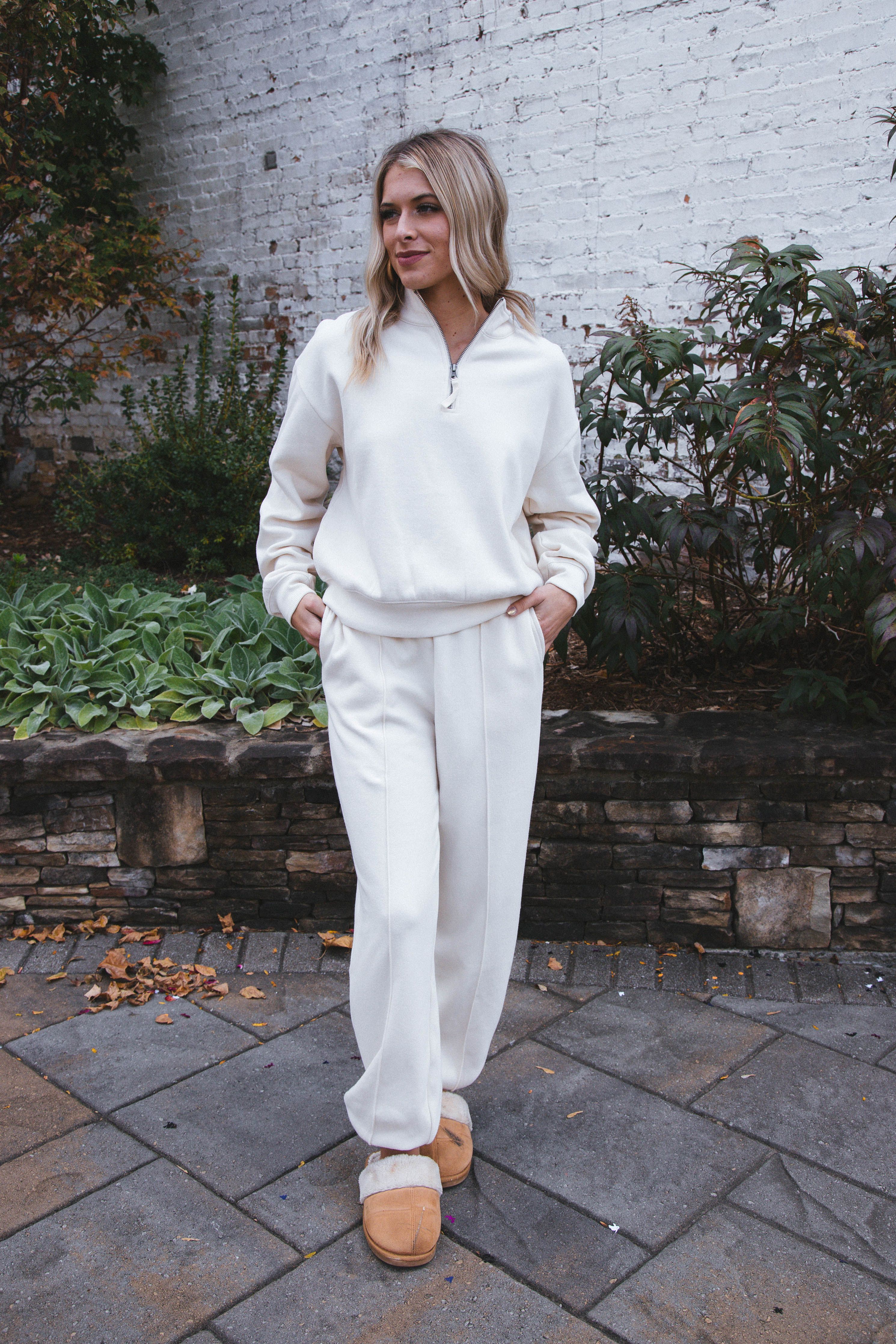 Arleth Three-Quarter Zip Pullover Top, Cream sold by North & Main Clothing Company product image thumbnail 2