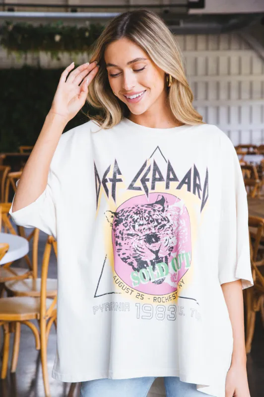 Def Leppard Sold Out 1983 Tee, Dirty White | Daydreamer sold by North & Main Clothing Company