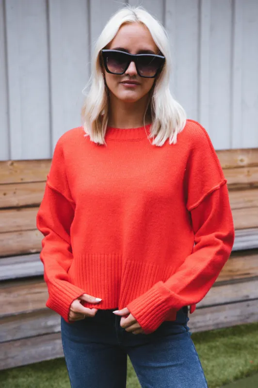 It Girl Crewneck Sweater, Red sold by North & Main Clothing Company