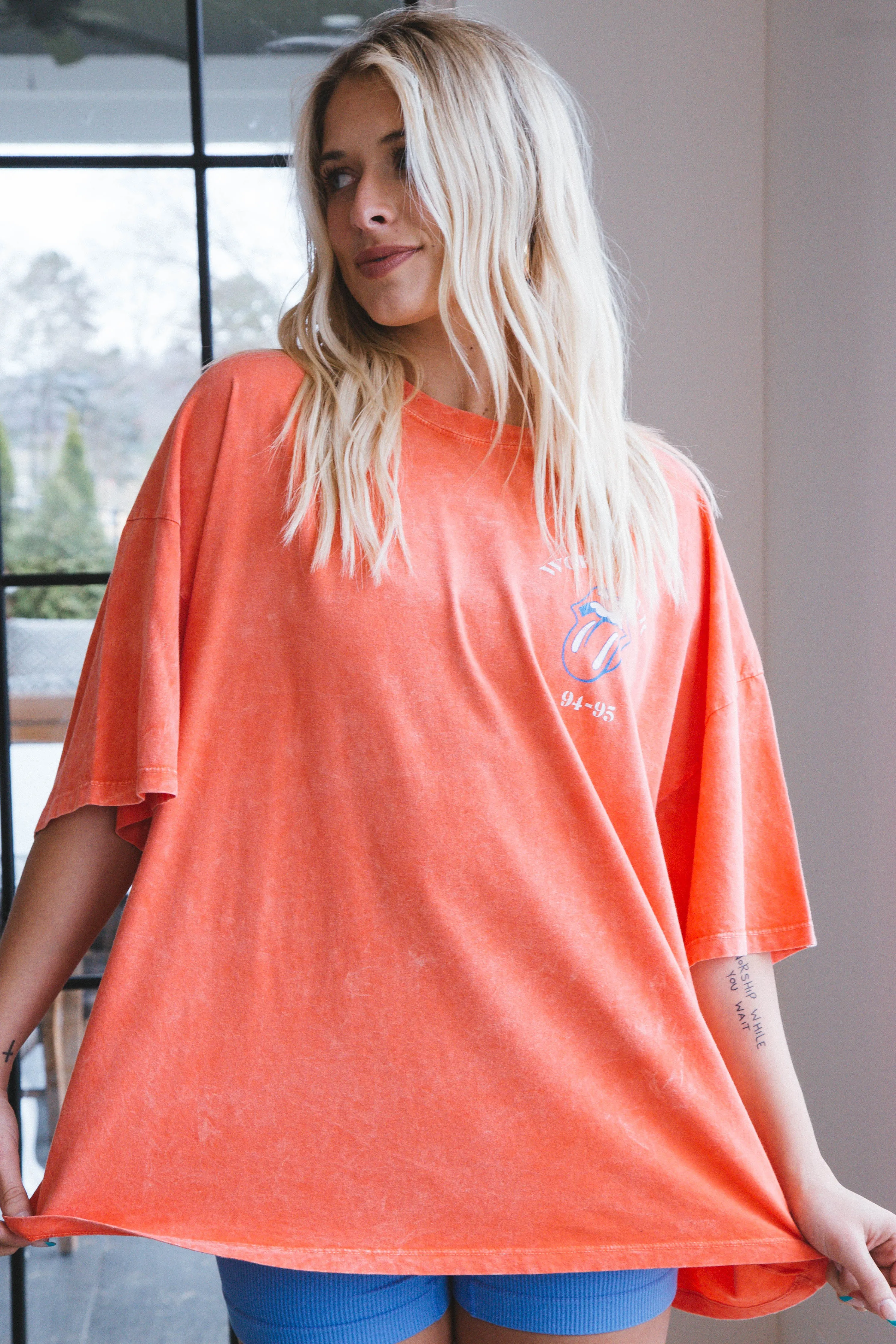 Rolling Stones World Tour 94-95 Tee, Tiger Lily Acid Wash | Daydreamer sold by North & Main Clothing Company product image thumbnail 3