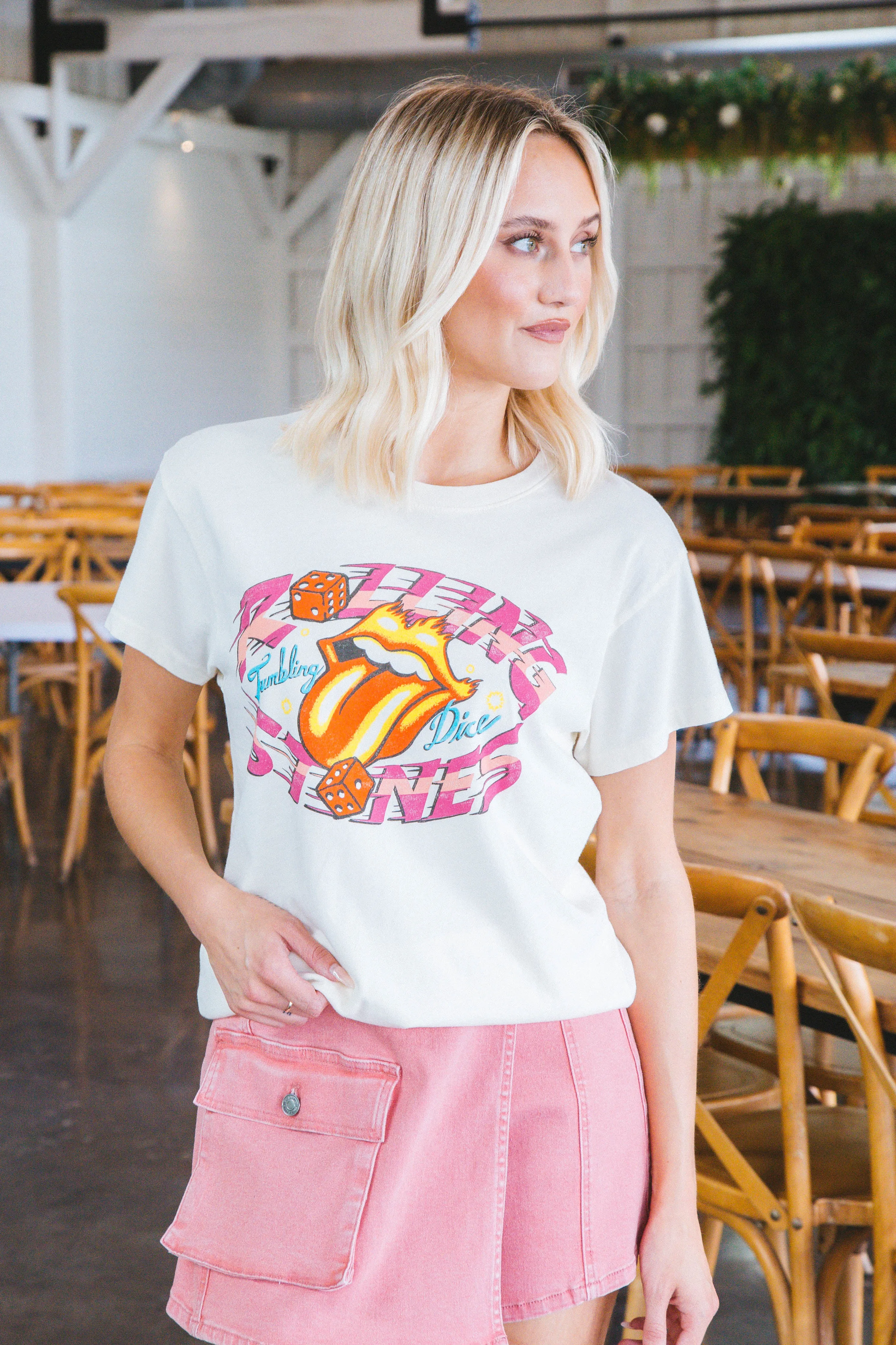 Rolling Stones Tumbling Dice Tour Tee, Stone Vintage | Daydreamer sold by North & Main Clothing Company product image thumbnail 5