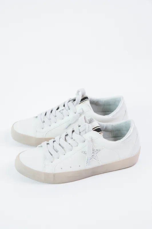 Paula Lace Up Star Sneaker, Crystal  | SHUSHOP sold by North & Main Clothing Company