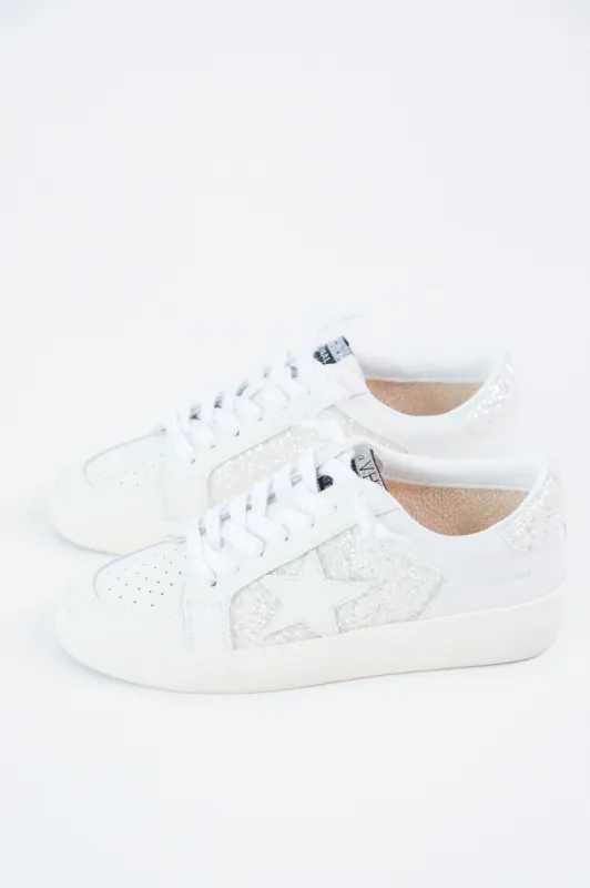 Reflex White Star Glitter Sneaker, White Glitter | Vintage Havana sold by North & Main Clothing Company