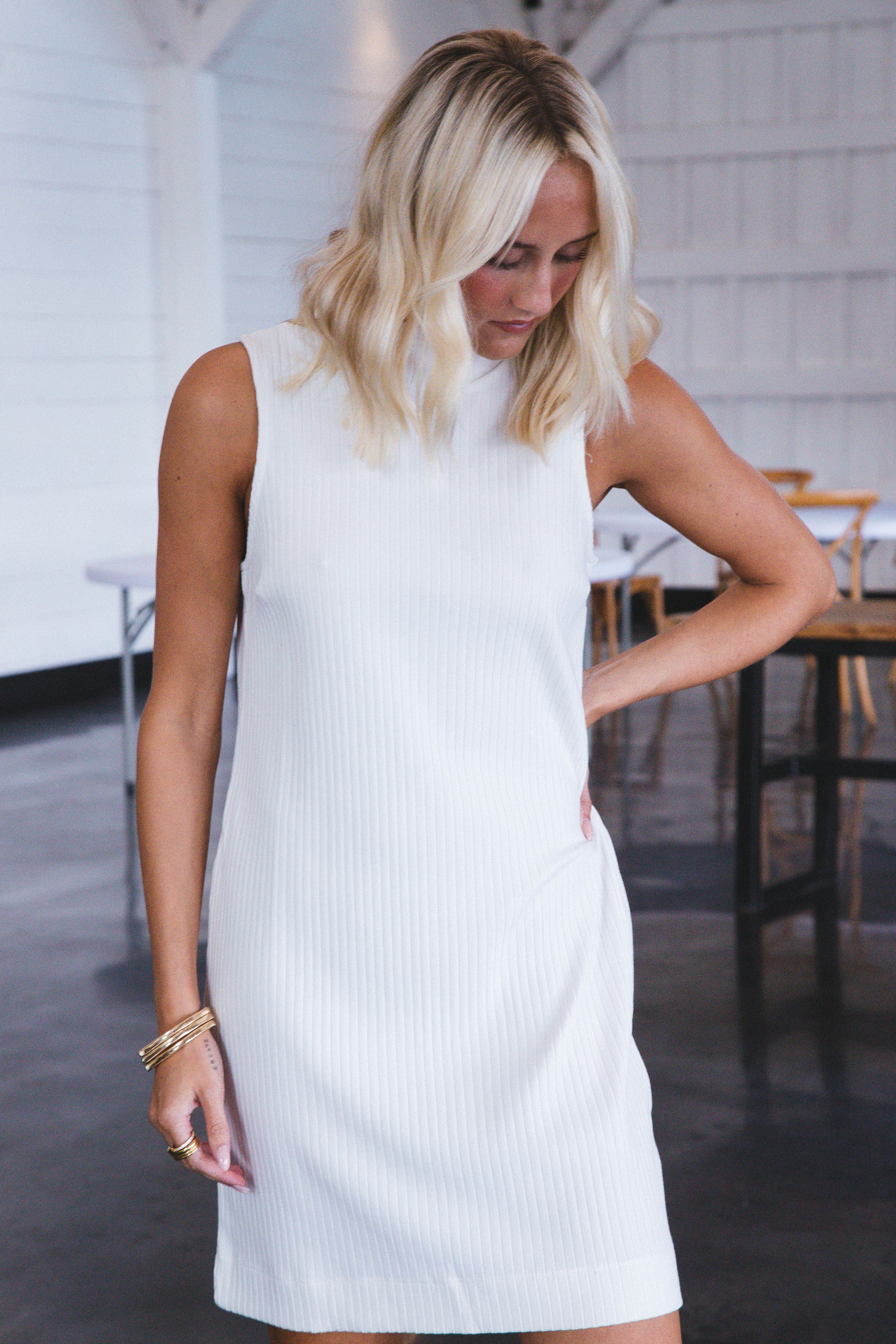 Mock Neck Shift Dress, Milk | Sanctuary sold by North & Main Clothing Company product image thumbnail 2