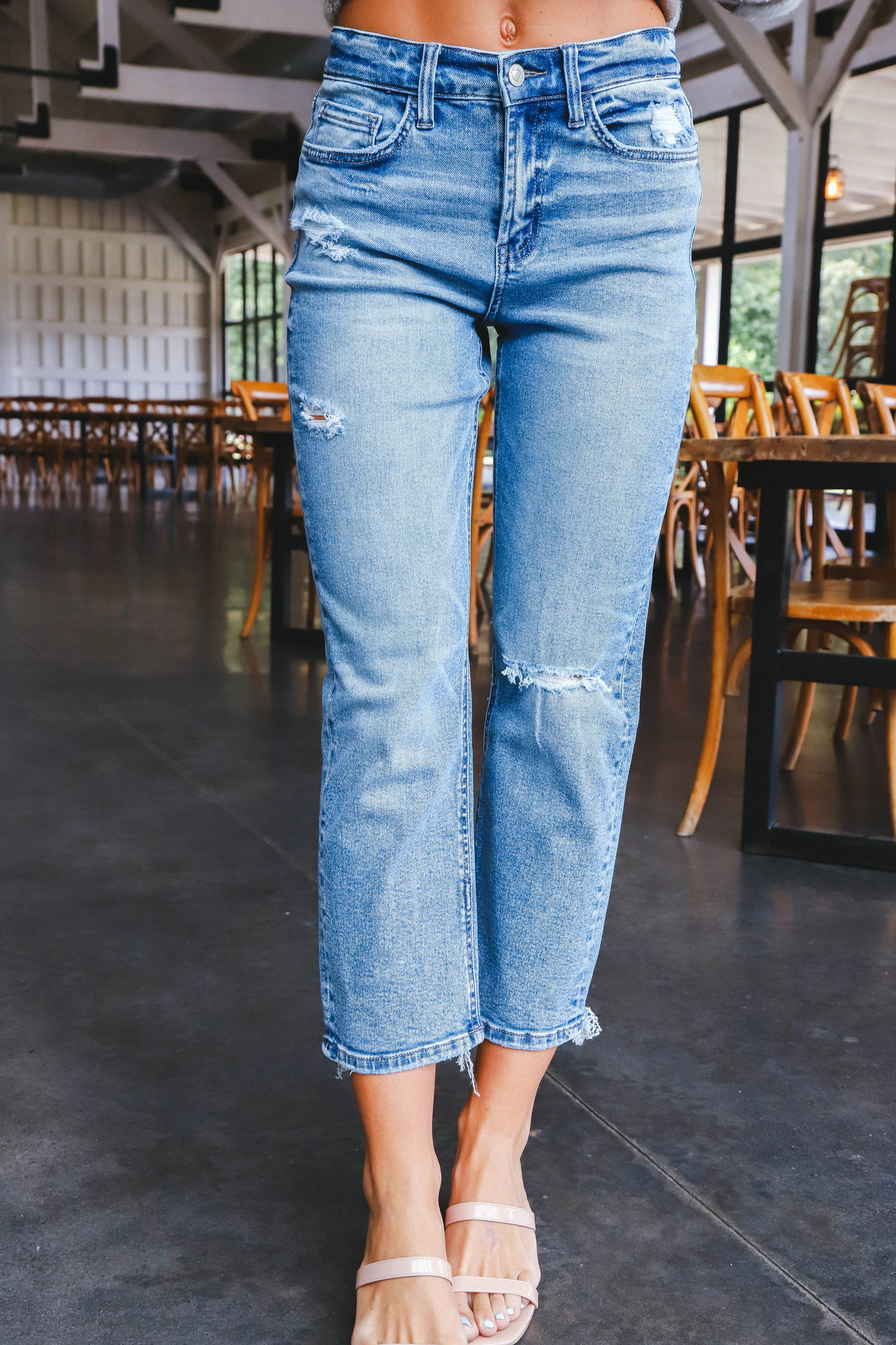 Melina High Rise Crop Straight Jeans, Blink sold by North & Main Clothing Company
