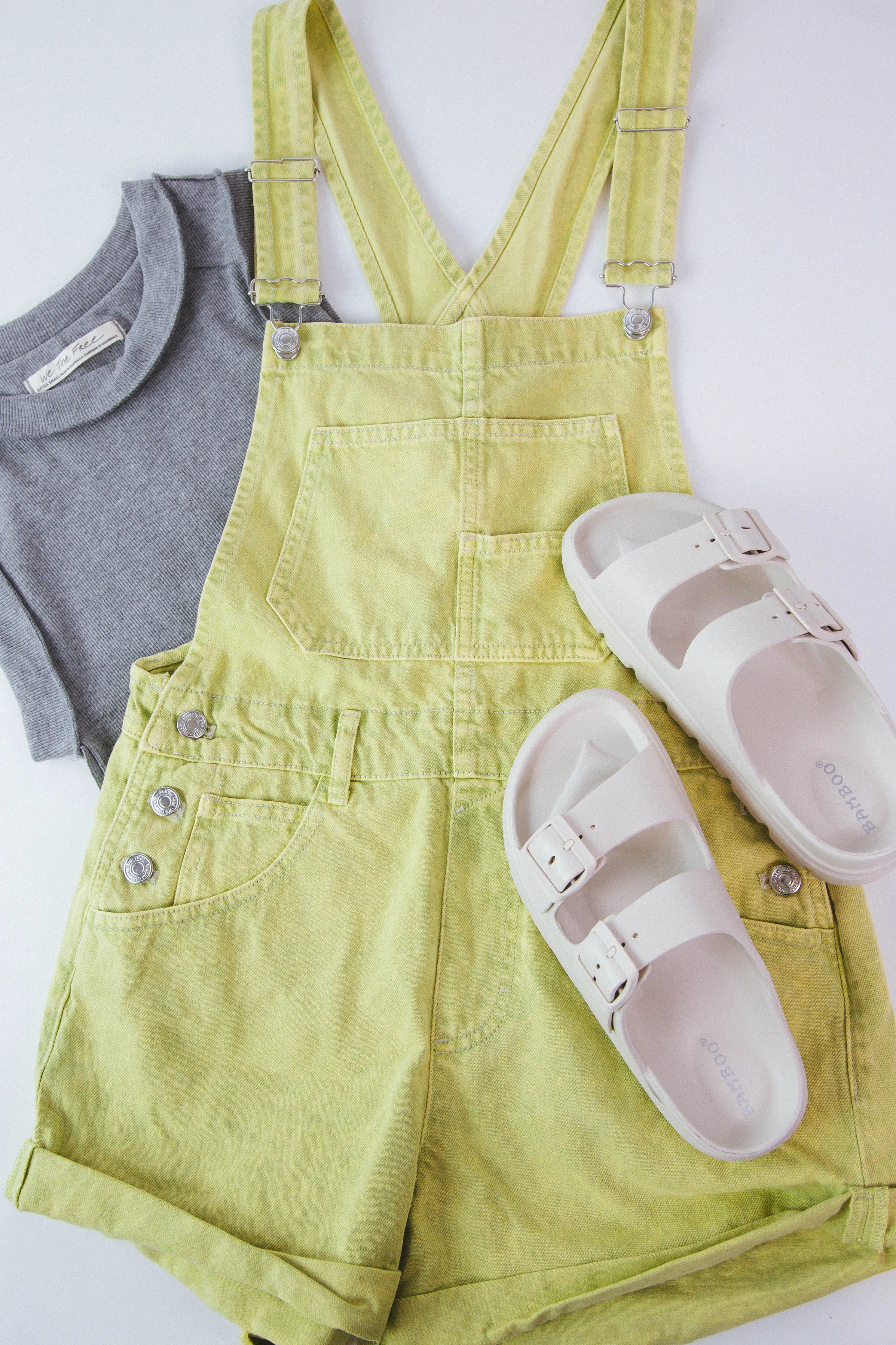Ziggy Shortalls, Sunny Lime | Free People sold by North & Main Clothing Company product image thumbnail 3