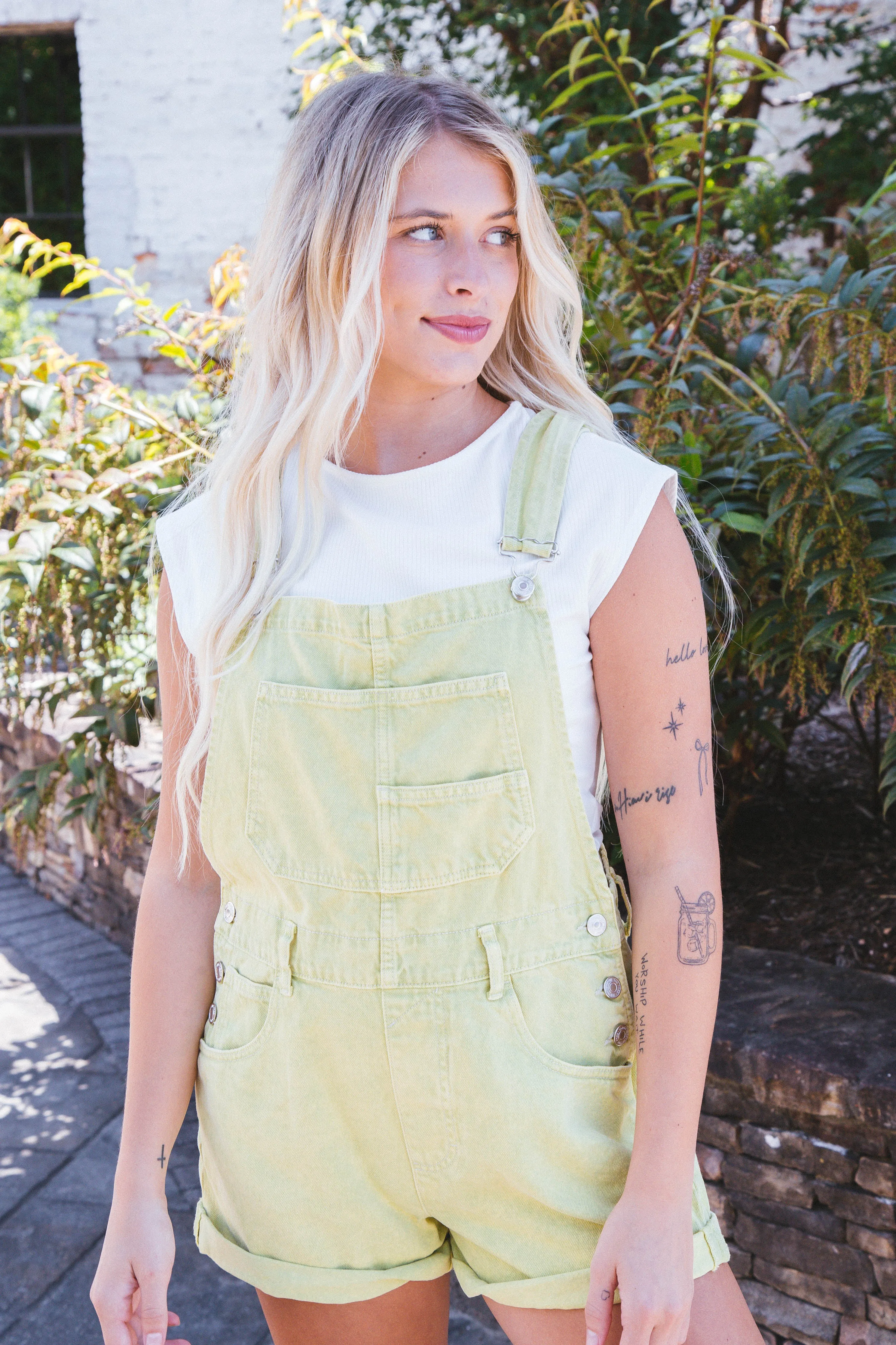Ziggy Shortalls, Sunny Lime | Free People sold by North & Main Clothing Company product image thumbnail 2