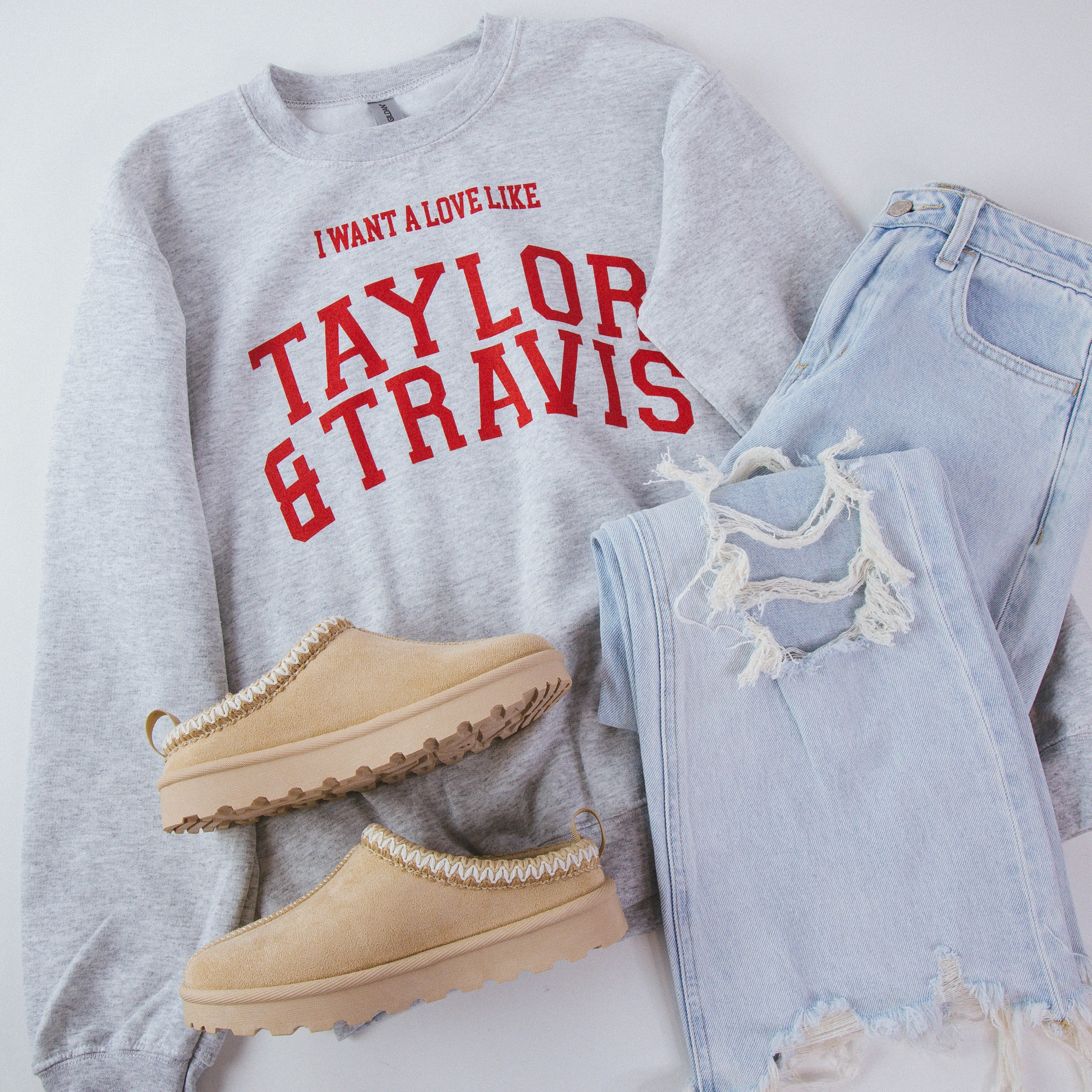 Lover 87 Graphic Sweatshirt, Grey/Red | Friday+Saturday sold by North & Main Clothing Company product image thumbnail 3