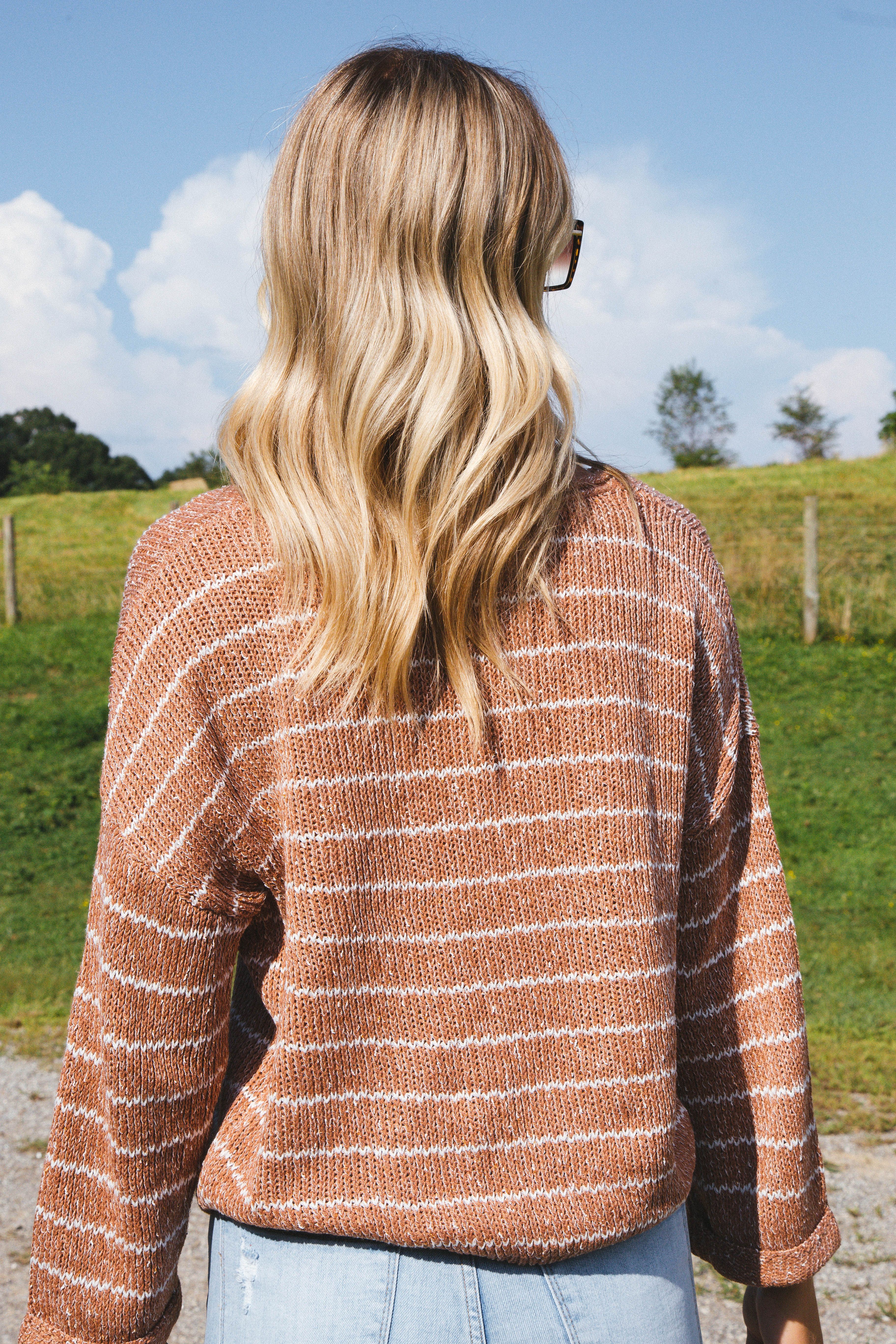 Brooklyn Striped Knit Sweater, Sienna sold by North & Main Clothing Company product image thumbnail 4