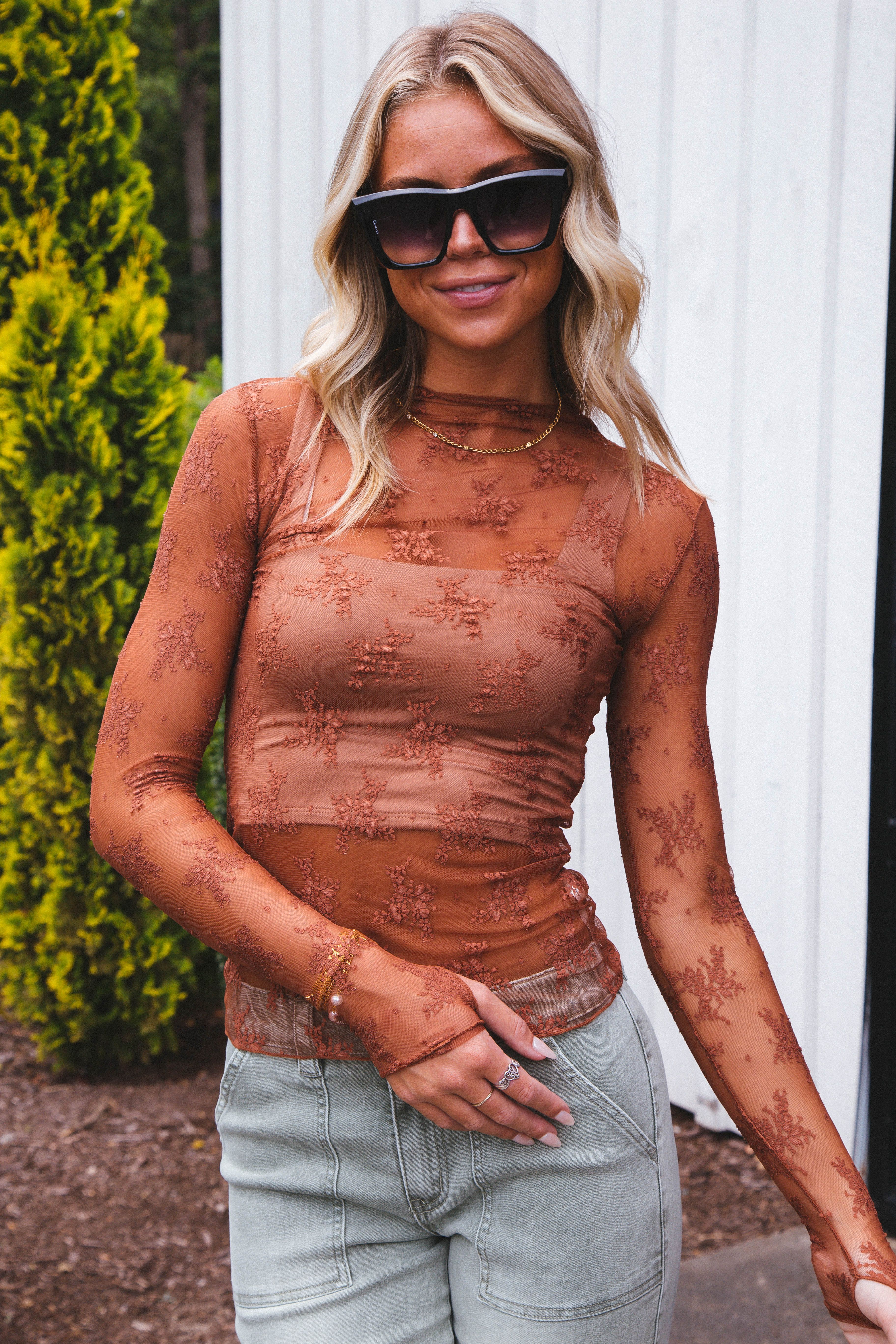 Citrine Square Neck Crop, Mocha sold by North & Main Clothing Company product image thumbnail 8