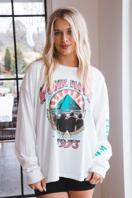 Pink Floyd 1973 Merch Tee, Vintage White | Daydreamer sold by North & Main Clothing Company