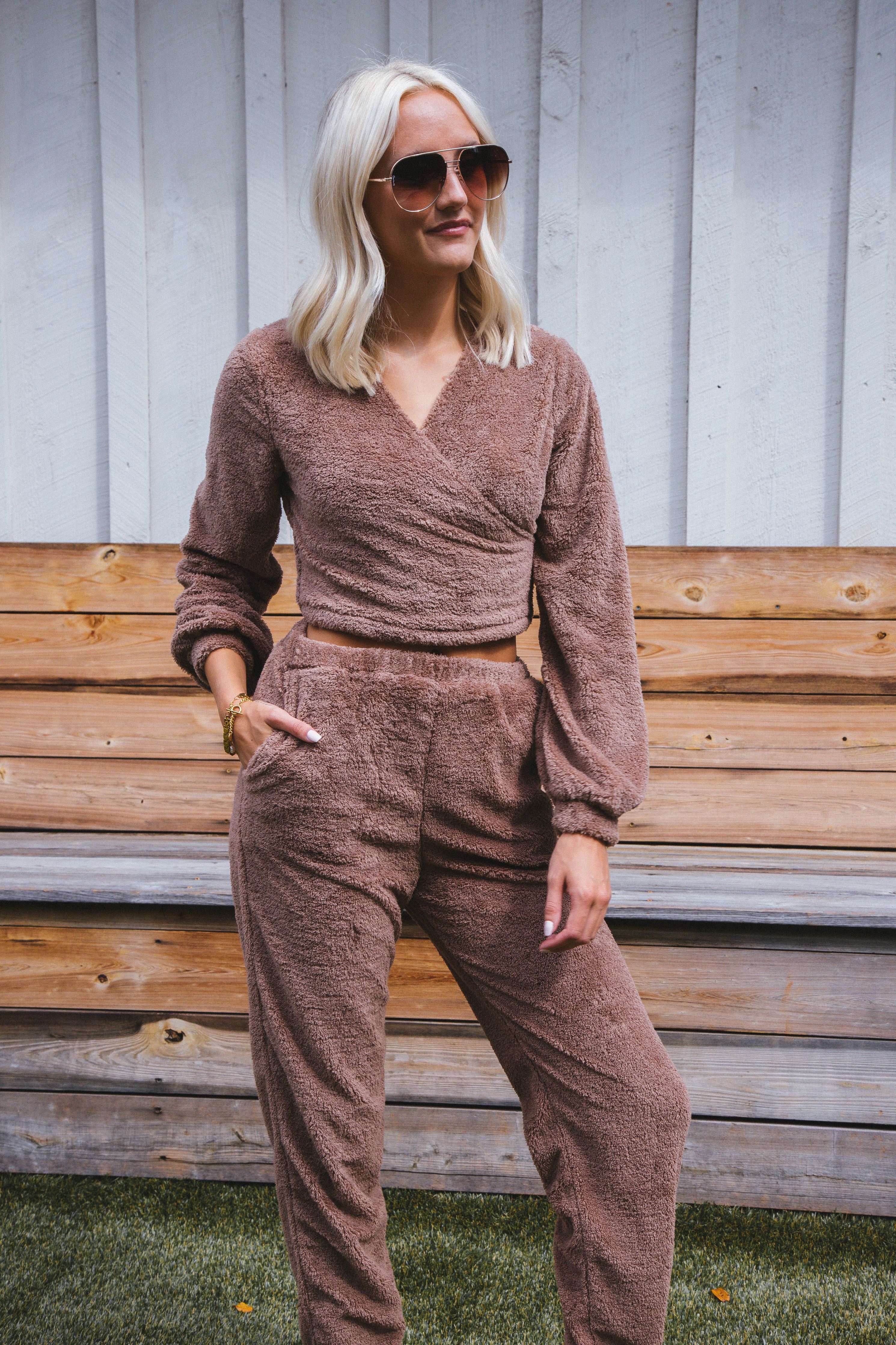 Mind You Plush Joggers, Mocha | Sadie & Sage sold by North & Main Clothing Company
