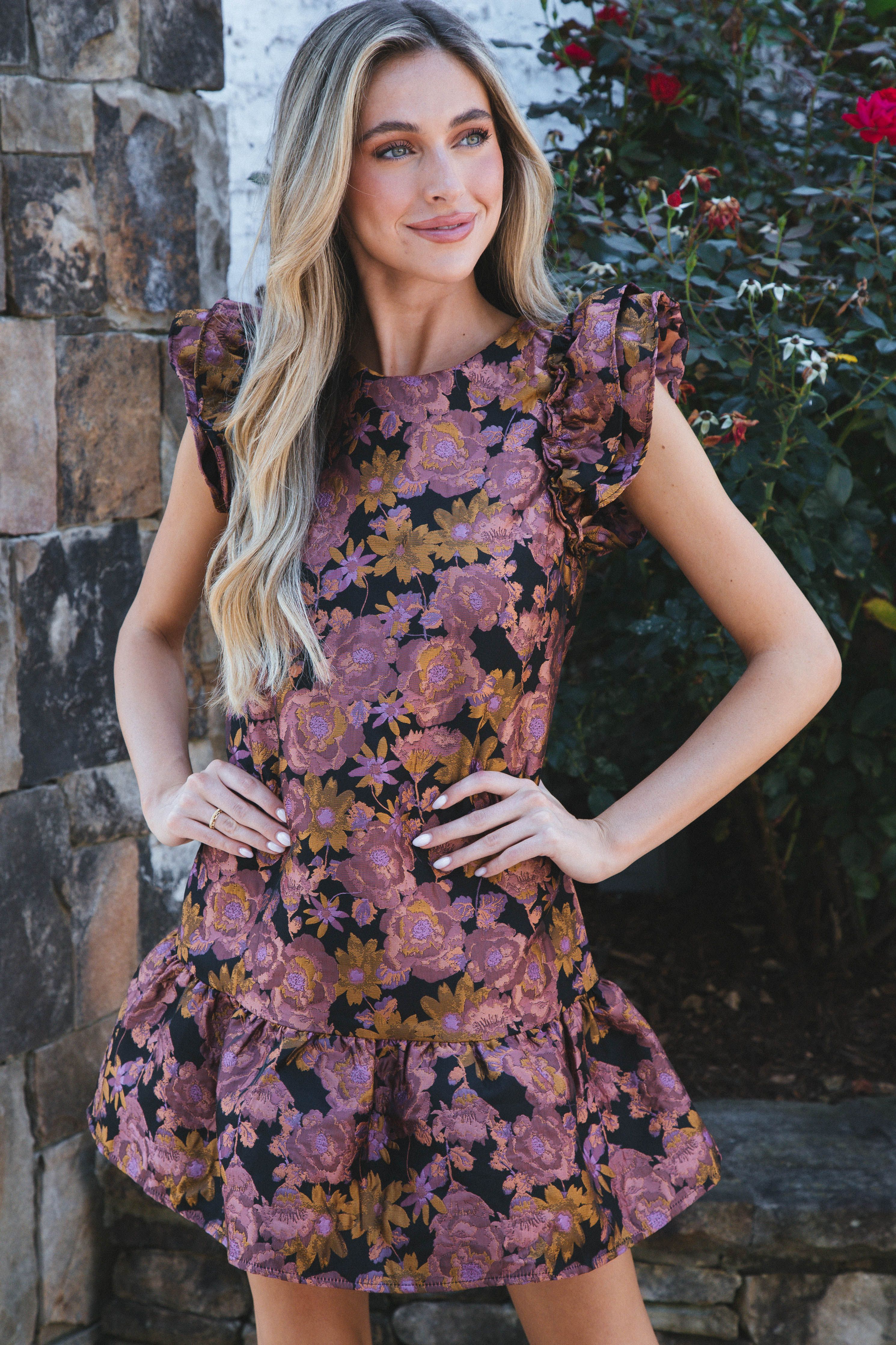 Hadley High Neck Dress, Bronze sold by North & Main Clothing Company product image thumbnail 3