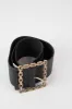 Gold Square Buckle Belt, Black sold by North & Main Clothing Company