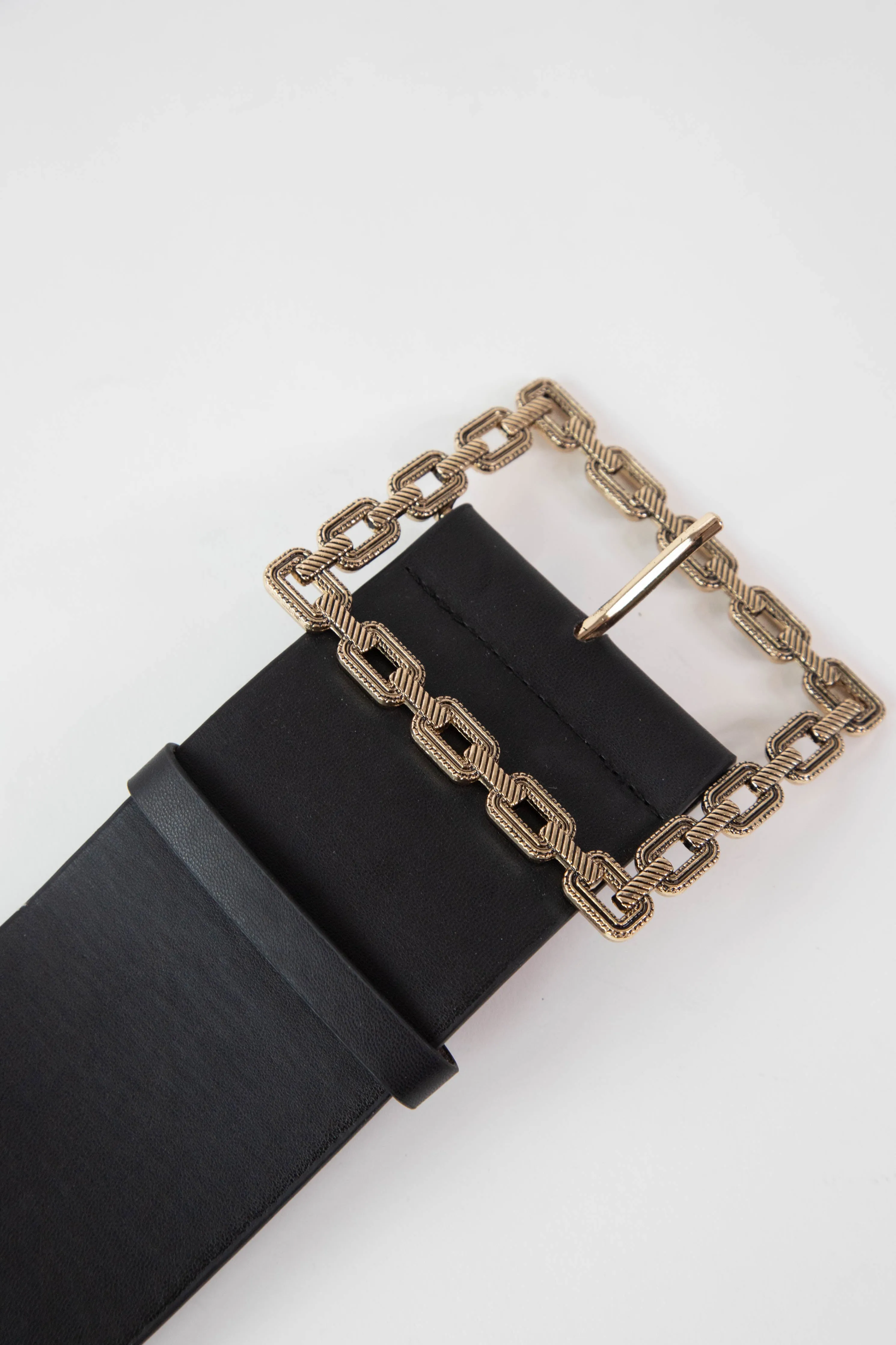 Gold Square Buckle Belt, Black sold by North & Main Clothing Company product image thumbnail 3