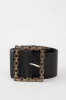Gold Square Buckle Belt, Black sold by North & Main Clothing Company