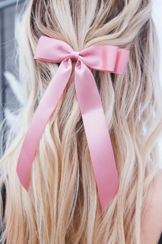 Ribbon Bow Hair Clip, Rose sold by North & Main Clothing Company