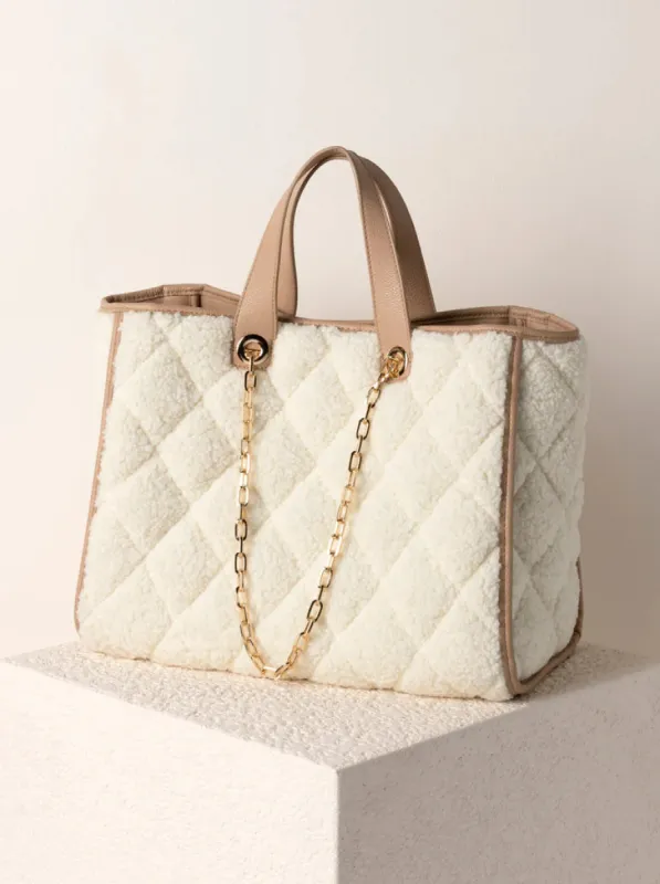 Davos Sherpa Tote, Ivory sold by North & Main Clothing Company