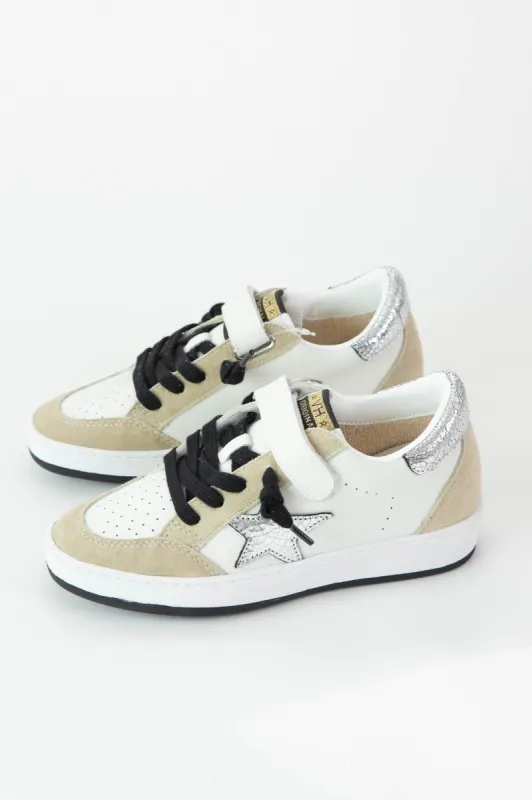 Dakota Foil Star Sneaker, Taupe/Silver/Black | Vintage Havana sold by North & Main Clothing Company