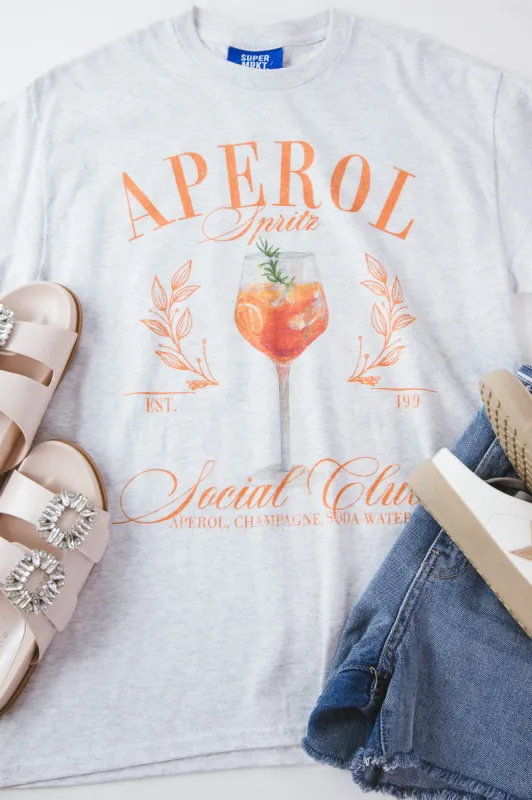 Aperol Spritz Social Club Graphic Tee, Ash sold by North & Main Clothing Company