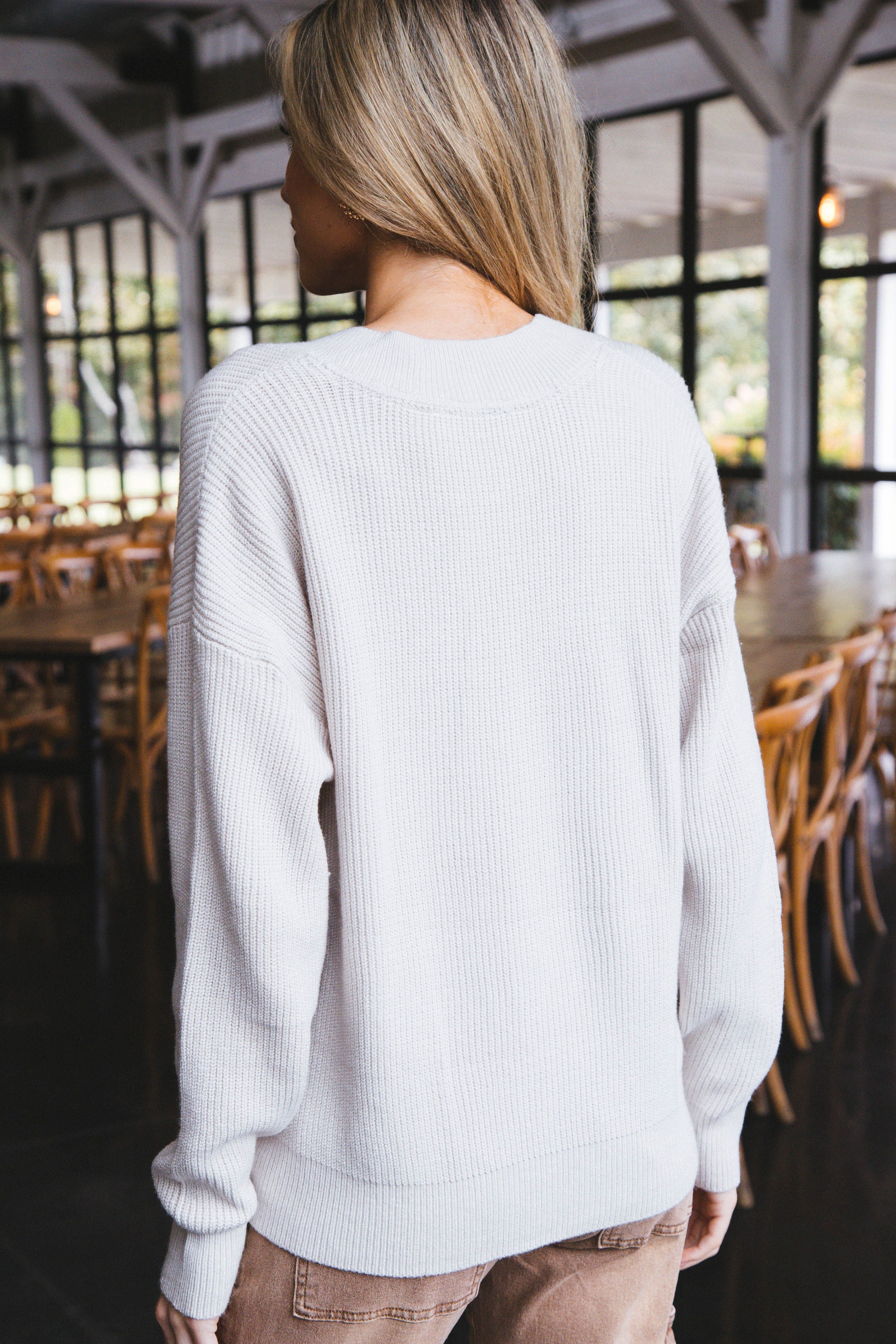 Manuela V-Neck Pullover Sweater, Fog | RD Style sold by North & Main Clothing Company product image thumbnail 5