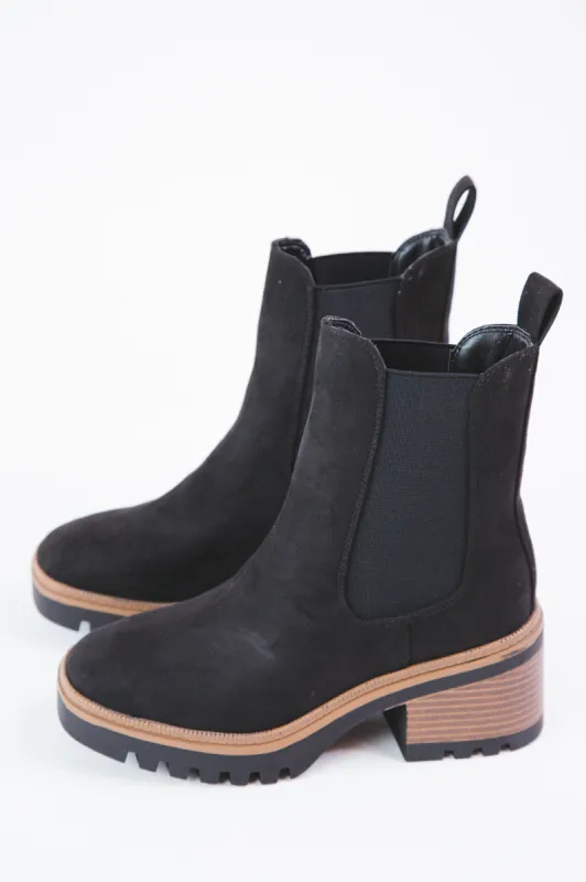 Affirm Chelsea Bootie, Black Suede sold by North & Main Clothing Company