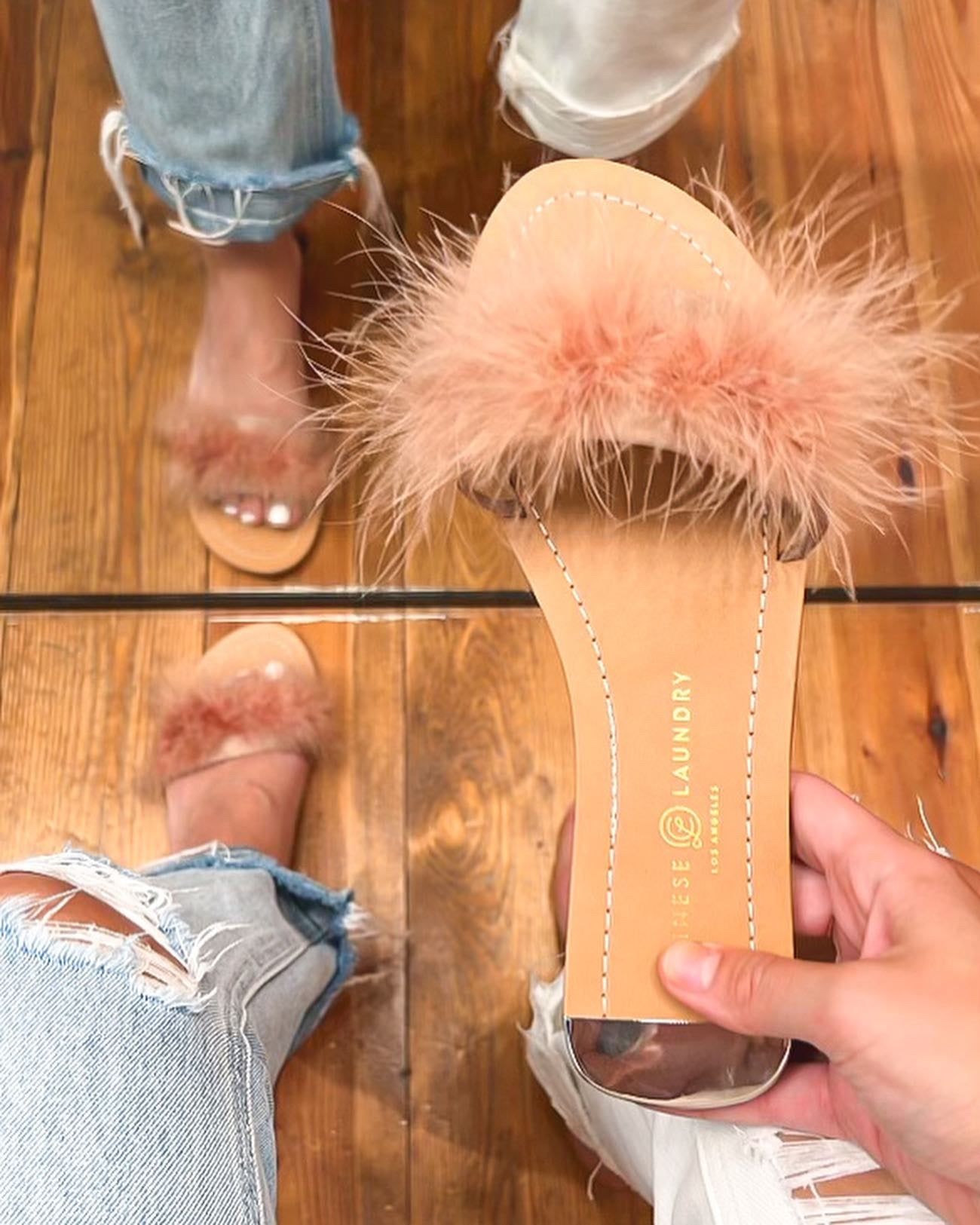 Zoey Feather Slide, Rose | Chinese Laundry sold by North & Main Clothing Company product image thumbnail 2