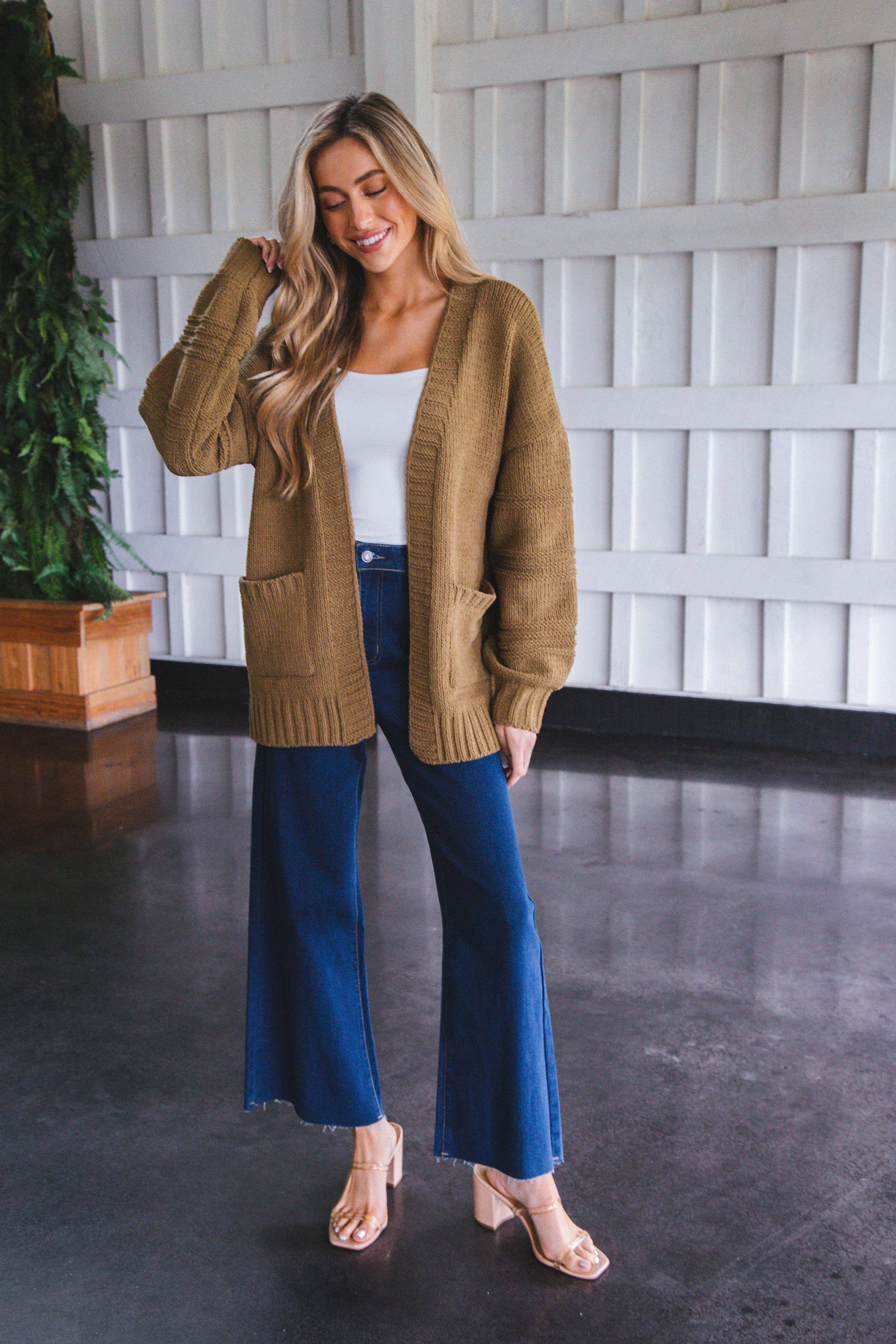 Oaklyn Chunky Sweater Cardigan, Olive sold by North & Main Clothing Company product image thumbnail 2