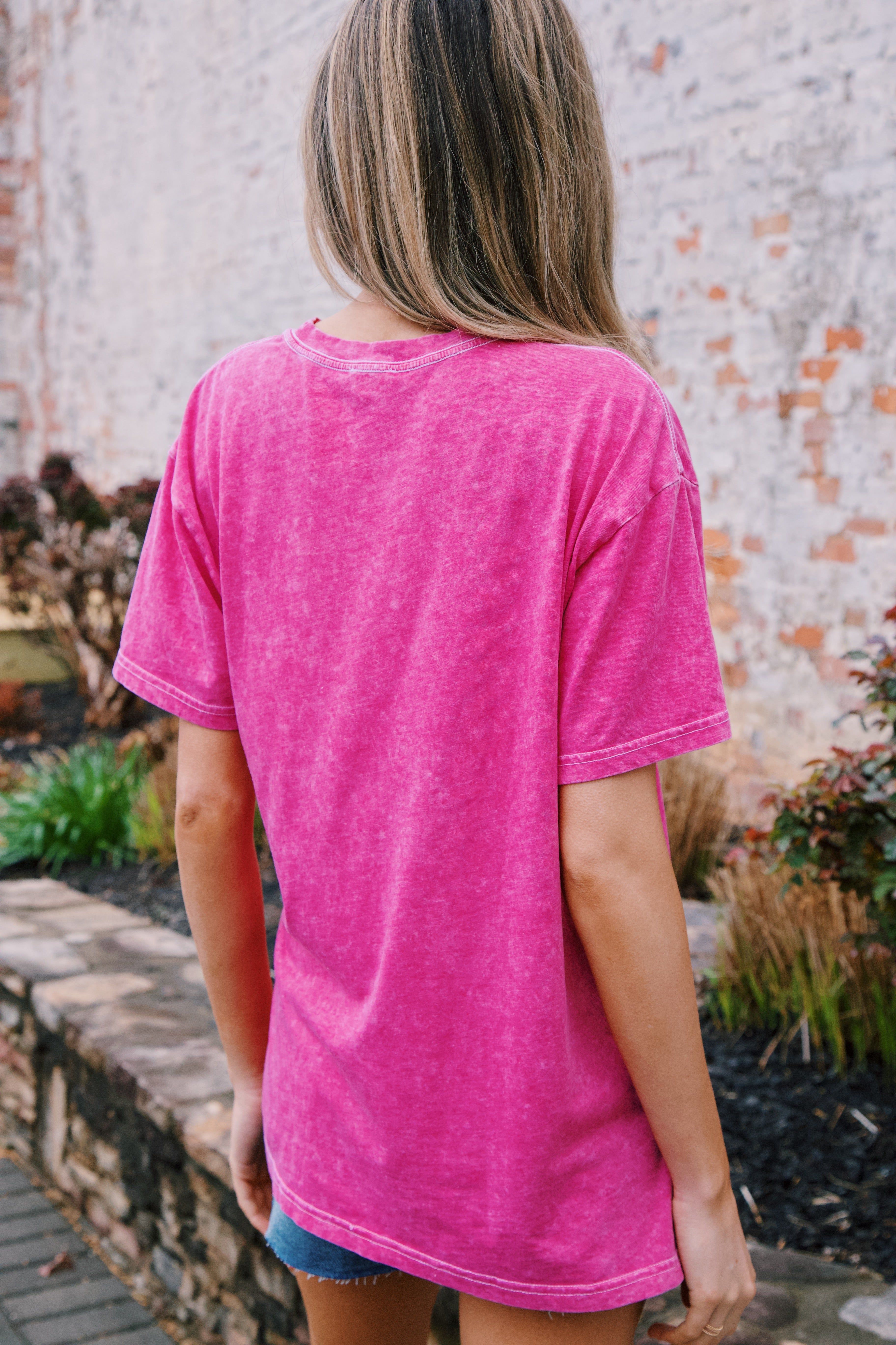 Mama Mineral Washed Graphic Tee, Hot Pink sold by North & Main Clothing Company product image thumbnail 6